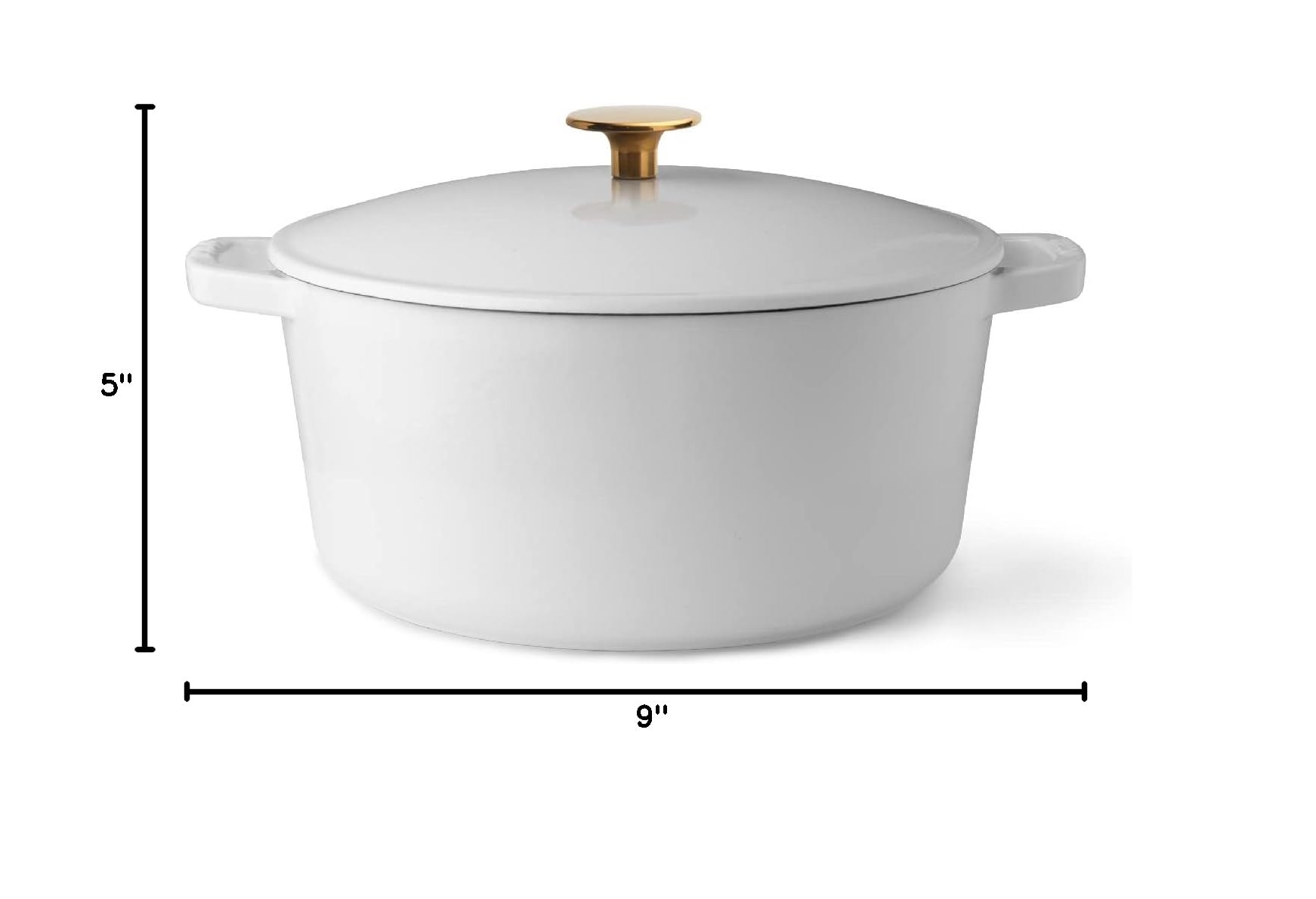 Premium 3.5-Quart Enameled Cast Iron Dutch Oven with Lid - Kana Milo Enamel Coated Casserole Pot | Oven & Dishwasher Safe | White with Gold Knob | Perfect for Braising, Stewing & Baking | Ideal for Soups, Bread & Family Dinners