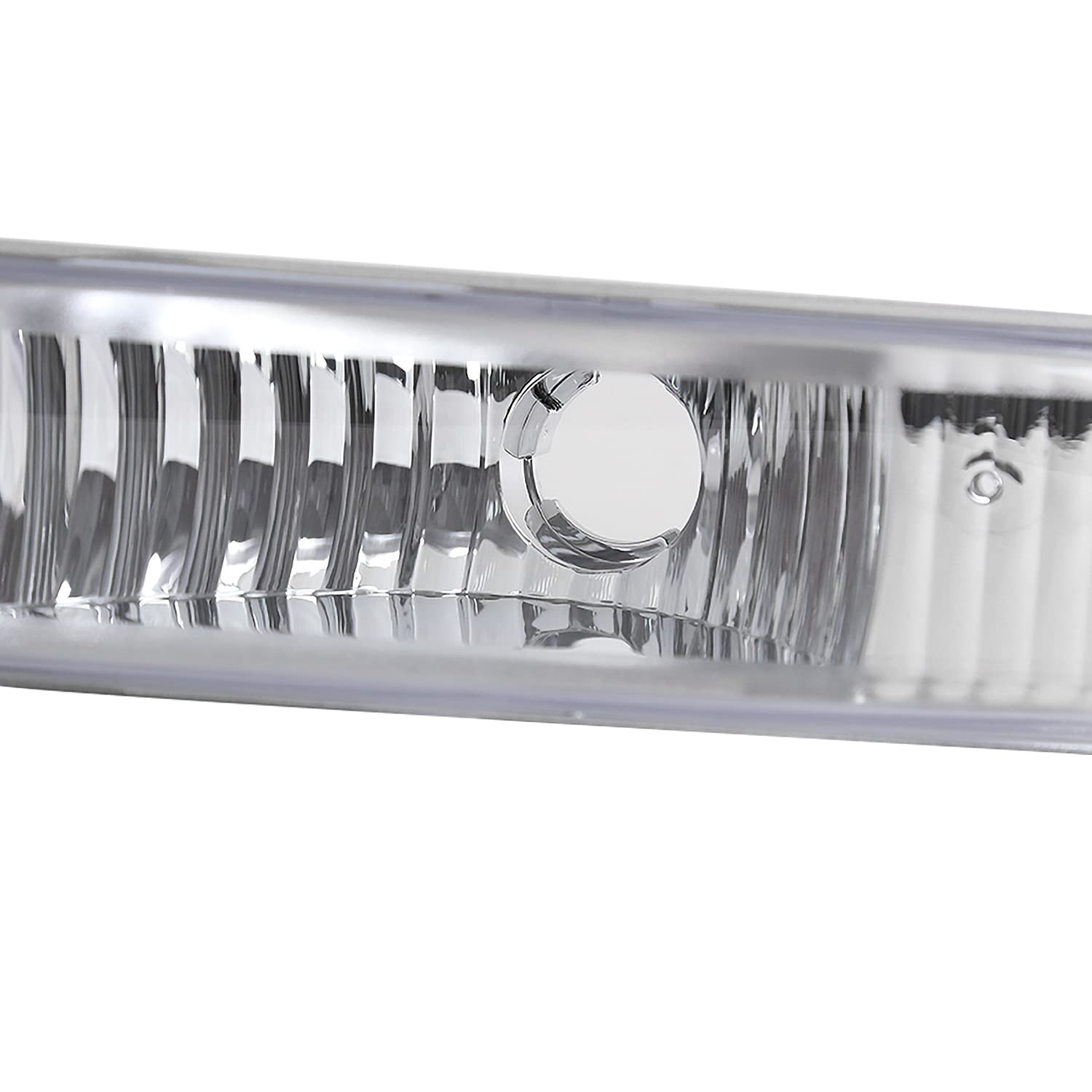 Spec-D Tuning Chrome Halo SMD LED Projector Headlights with Chrome Bumper Lights - Compatible with 1998-2004 Chevy S10 (Left & Right Pair) - High-Performance Headlamp Assembly for Night Driving & Off-Road Adventures