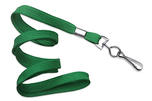 100 Pack Green Lanyards with Swivel Hook - Durable ID Badge Holders for Schools, Events & Workplaces | Bulk Lanyard Supplies for Name Tags & Security Cards