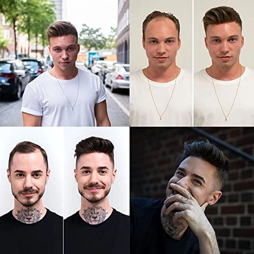 Men's Toupee Real Human Hair Replacement System - Customizable 8x10 French Lace Hairpiece - Natural Looking #613 Blonde Hair Prosthesis for Thinning Hair & Baldness - Perfect for Daily Wear, Special Occasions & Confidence Boost