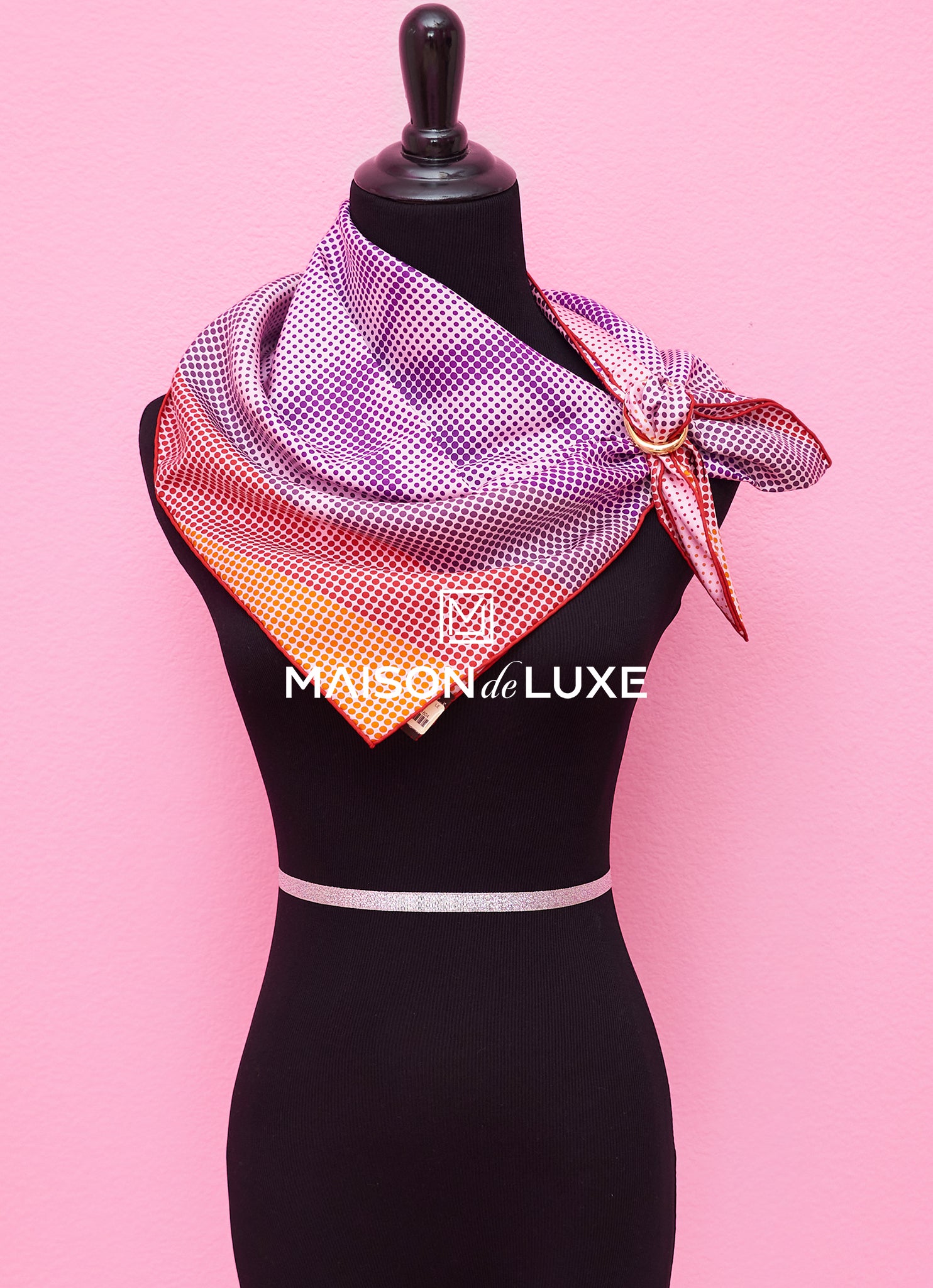 Hermes Le Saut H Red Twill Silk Scarf 90cm - Luxury Fashion Accessory for Women, Perfect for Gifts & Special Occasions