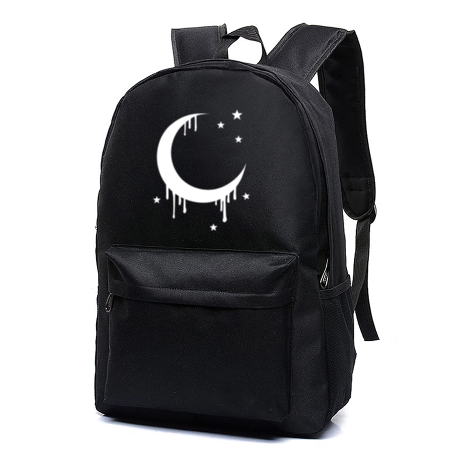 Gothic Moon Backpack - Classic Canvas School Bookbag for Teens & Kids | Stylish Dark Aesthetic Backpack for School, Travel & Everyday Use