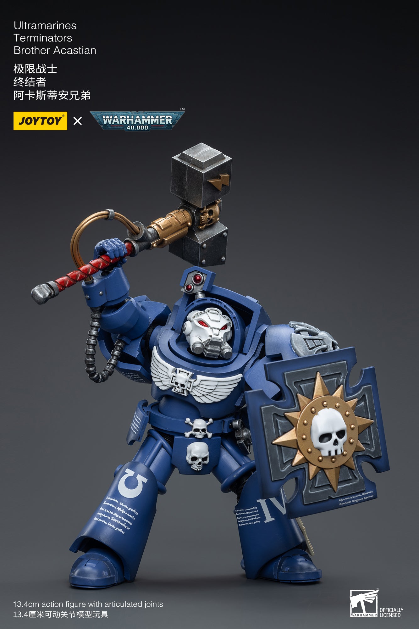 1/18 JOYTOY Warhammer 40K Ultramarines Terminator Brother Acastian Action Figure - Collectible Miniature for Tabletop Gaming & Display