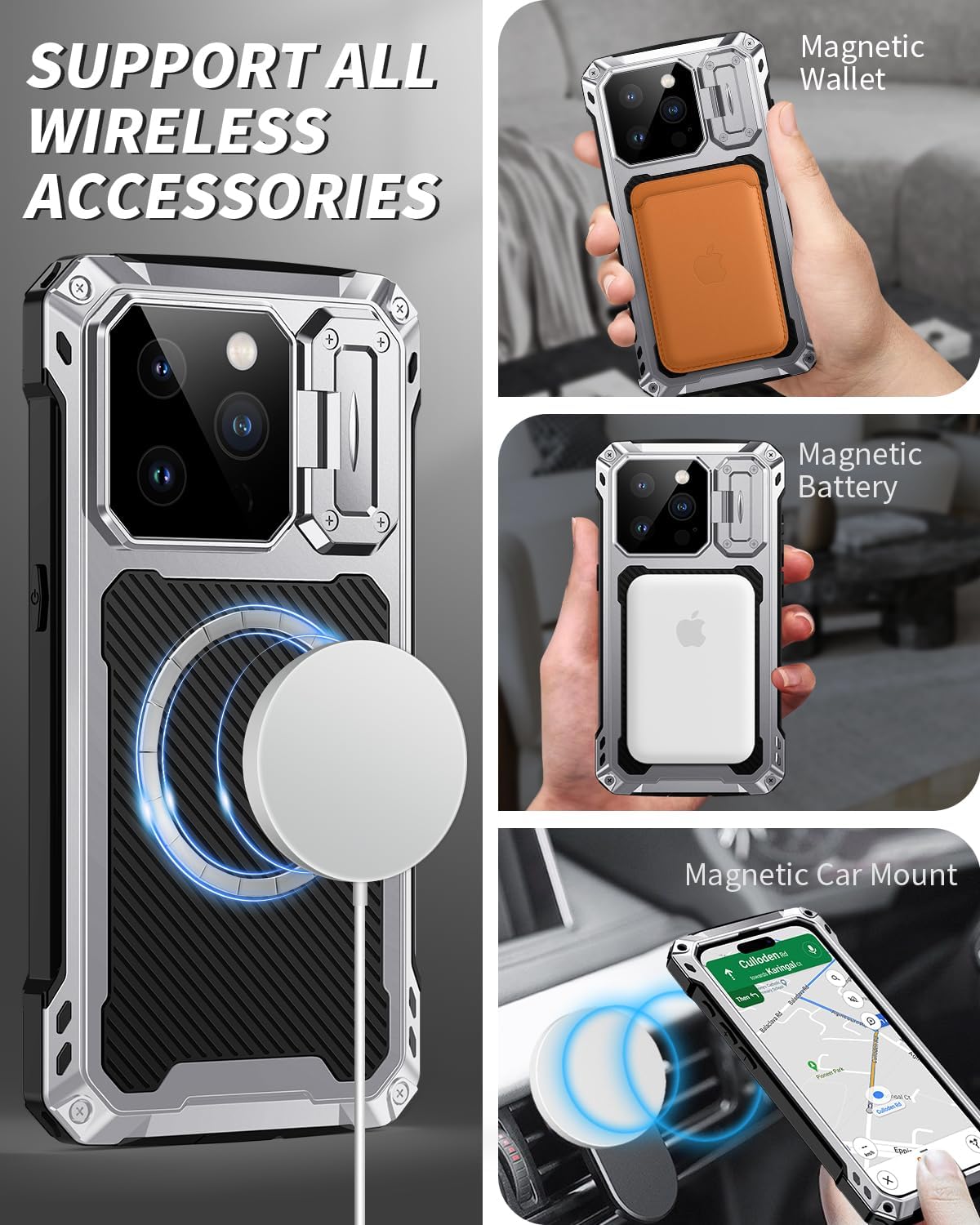 iPhone 15 Pro Case - Military Grade Shockproof Full Body Protection with Magnetic Mount | Perfect for Outdoor Adventures, Travel & Daily Use