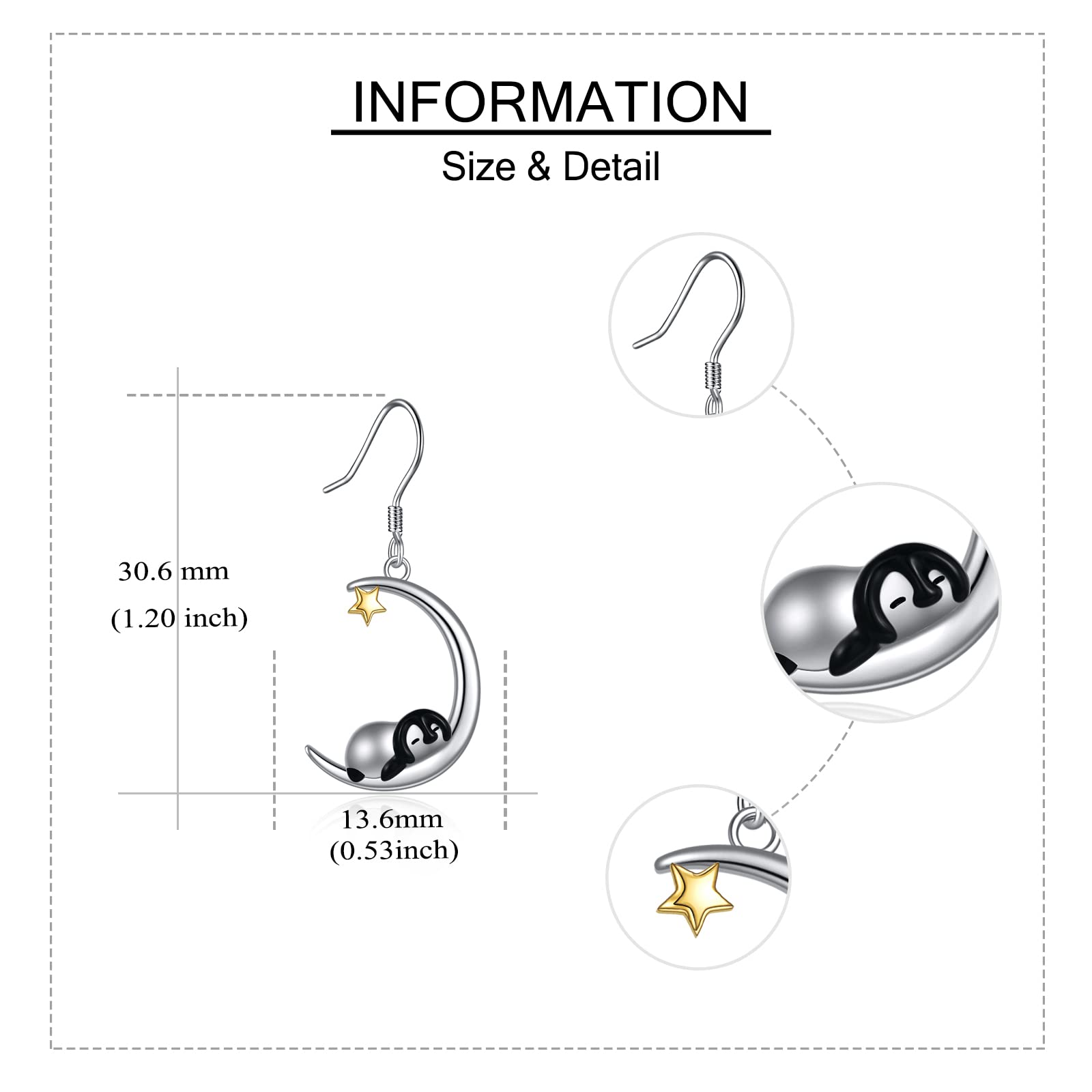 Cute 925 Sterling Silver Guinea Pig Drop Earrings for Women - Perfect Penguin, Hippo, Snake, Owl, Cat, Otter, Fox, Tulip & Mermaid Animal Jewelry Gifts - Ideal for Sisters, Birthdays & Casual Wear