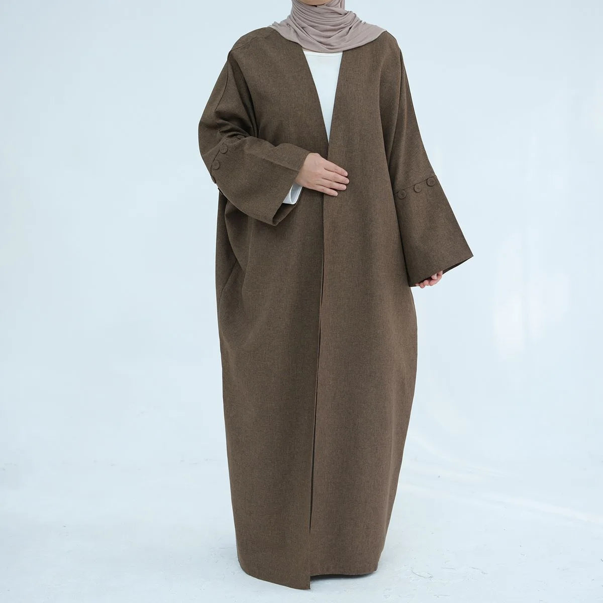 Elegant Open Front Cardigan Abaya Dress #24878 - Perfect for Modest Fashion, Prayer Wear & Everyday Comfort