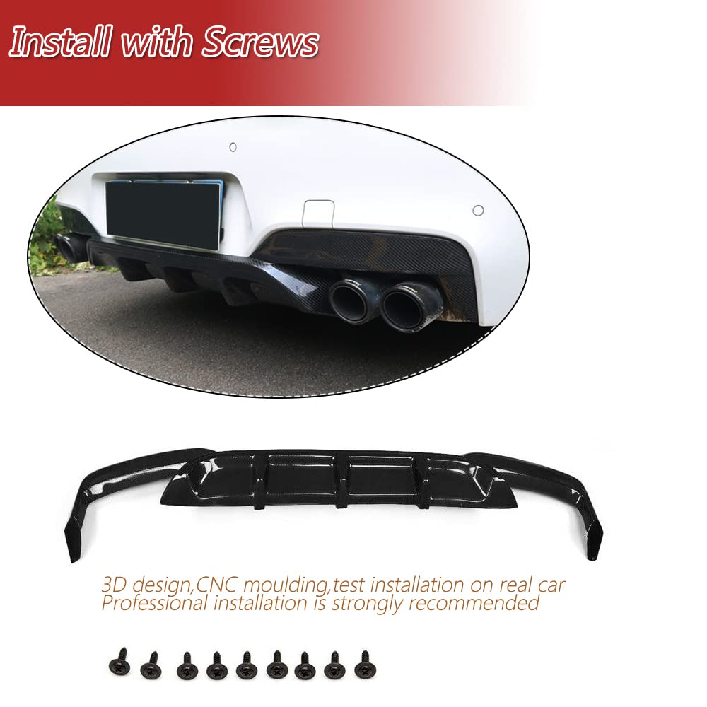 BMW 6 Series F06 F12 F13 Rear Diffuser Spoiler - Gloss Black Bumper Cover Lower Lip Valance Protector for 640i 650i M Sport M6 (2013-2018) | Enhances Aerodynamics & Sporty Look for Street Racing & Car Shows