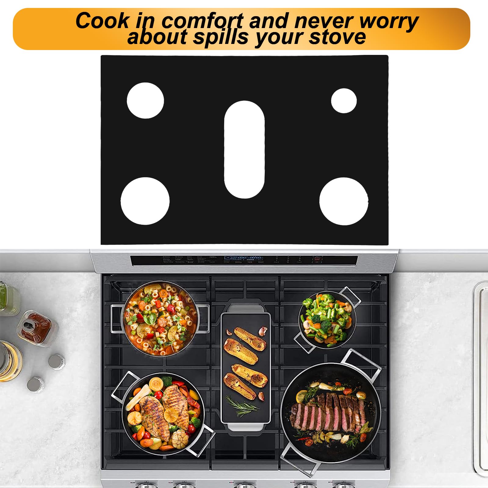 Samsung Stove Top Covers - Reusable Silicone Gas Burner Protector, 16.26