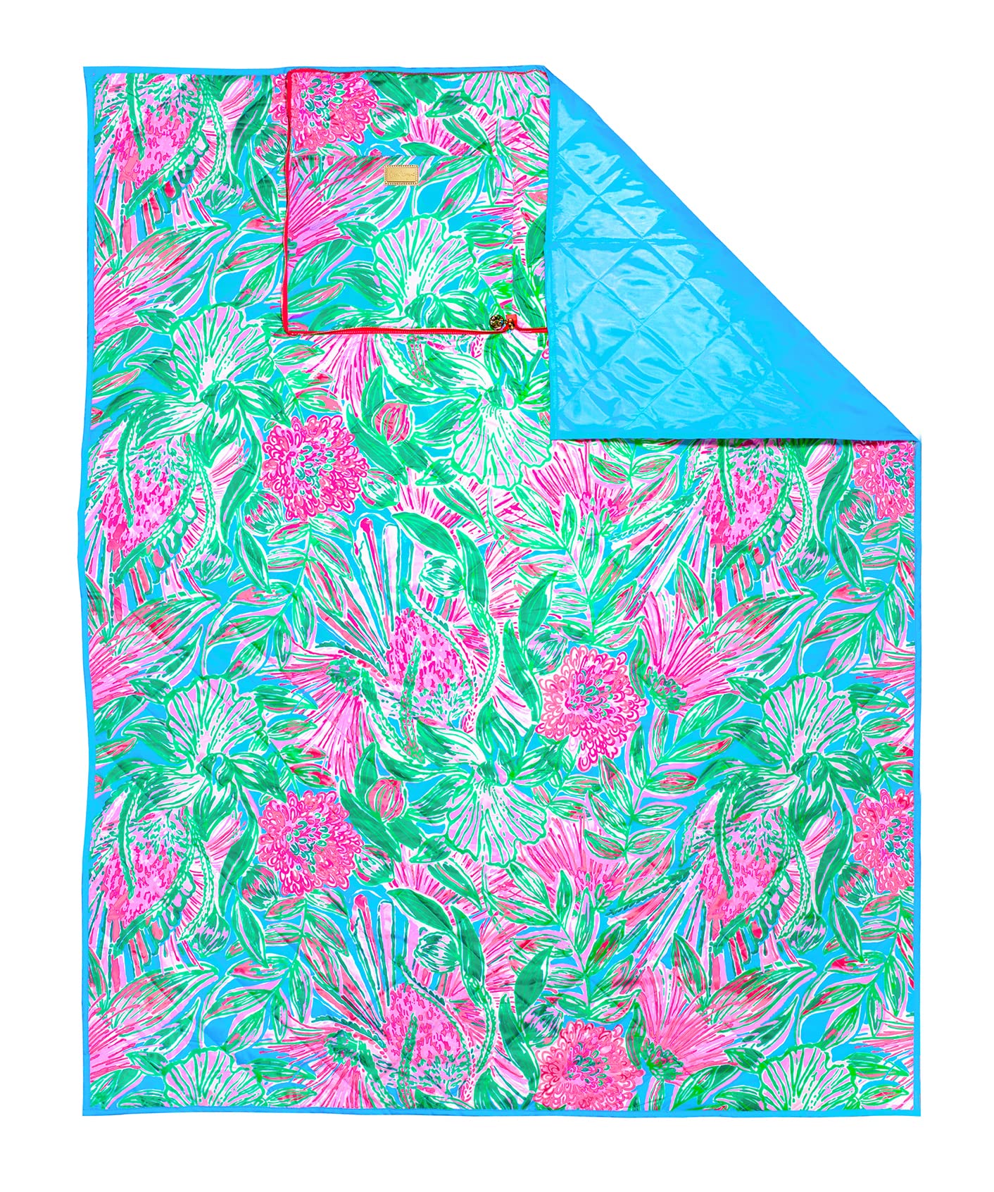 Lilly Pulitzer Waterproof Beach Blanket & Picnic Mat - 6ft Large Outdoor Blanket with Tote Bag - Compact Travel Blanket for Beach, Park, Camping & Outdoor Activities - Coming in Hot Pattern