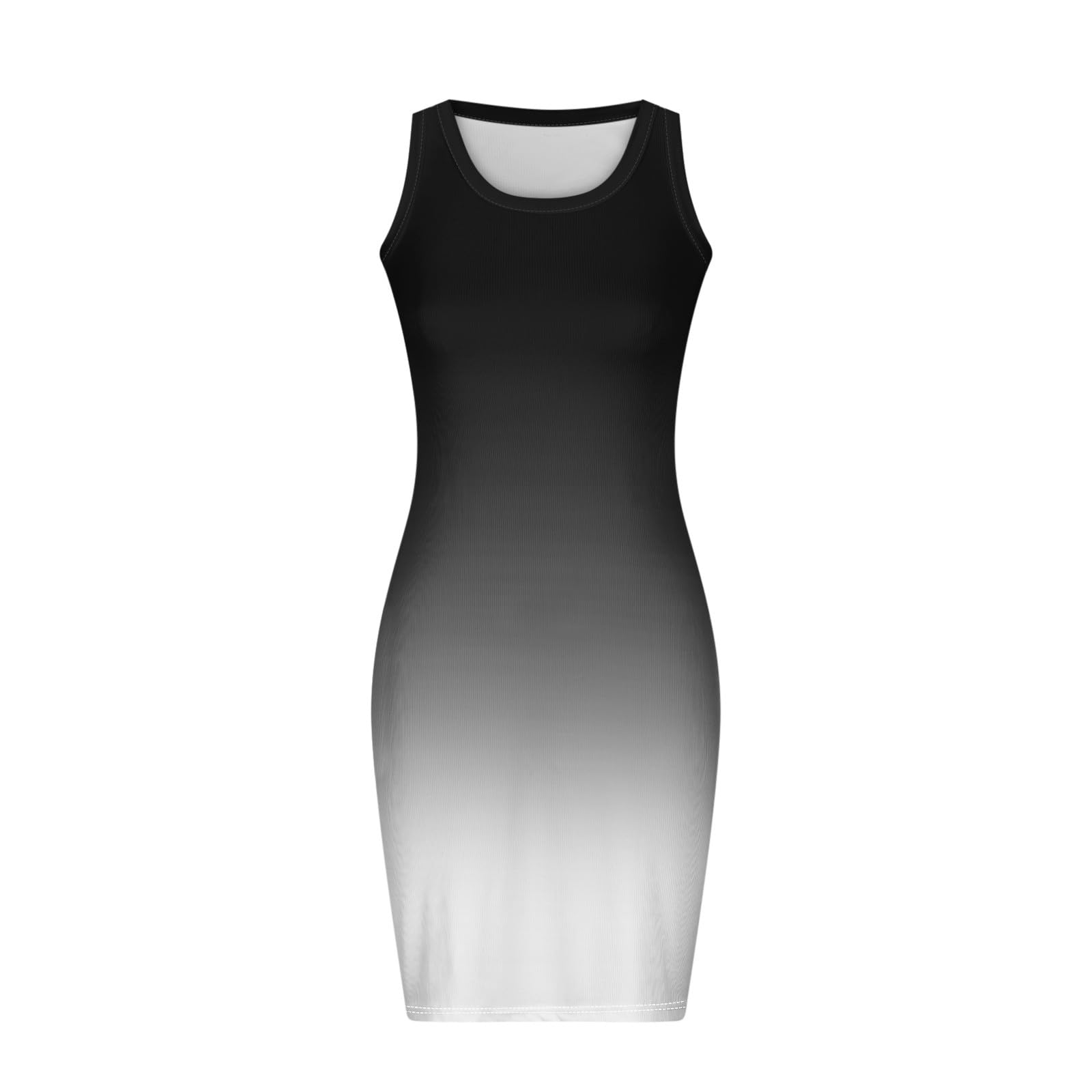 Women's Slim Ribbed Tank Dress - Sexy Sleeveless Mini for Summer
