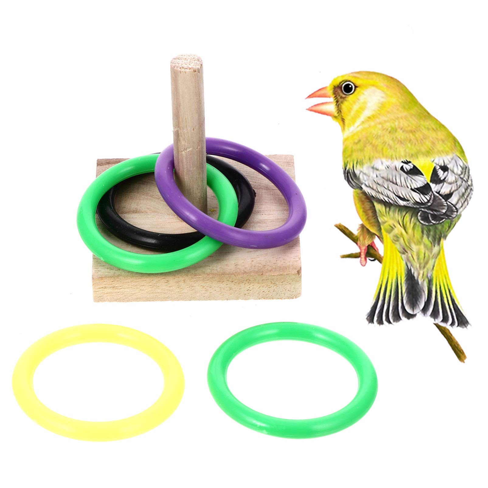 Balacoo 3-Piece Parrot Training Toy Set - Bird Chew Toys, Skateboard & Stacking Rings for Cage Accessories - Educational Brain & Biting Toys for Pet Birds - Perfect for Playtime, Training & Mental Stimulation