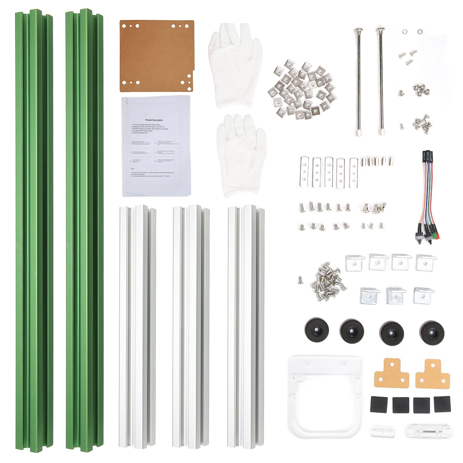 ITX Computer Open Case Bracket - Green & Silver Motherboard Rack with Split Hardware Structure | DIY PC Bare Frame for Home & Office | Excellent Heat Dissipation Open Design for Gaming & Workstation Builds
