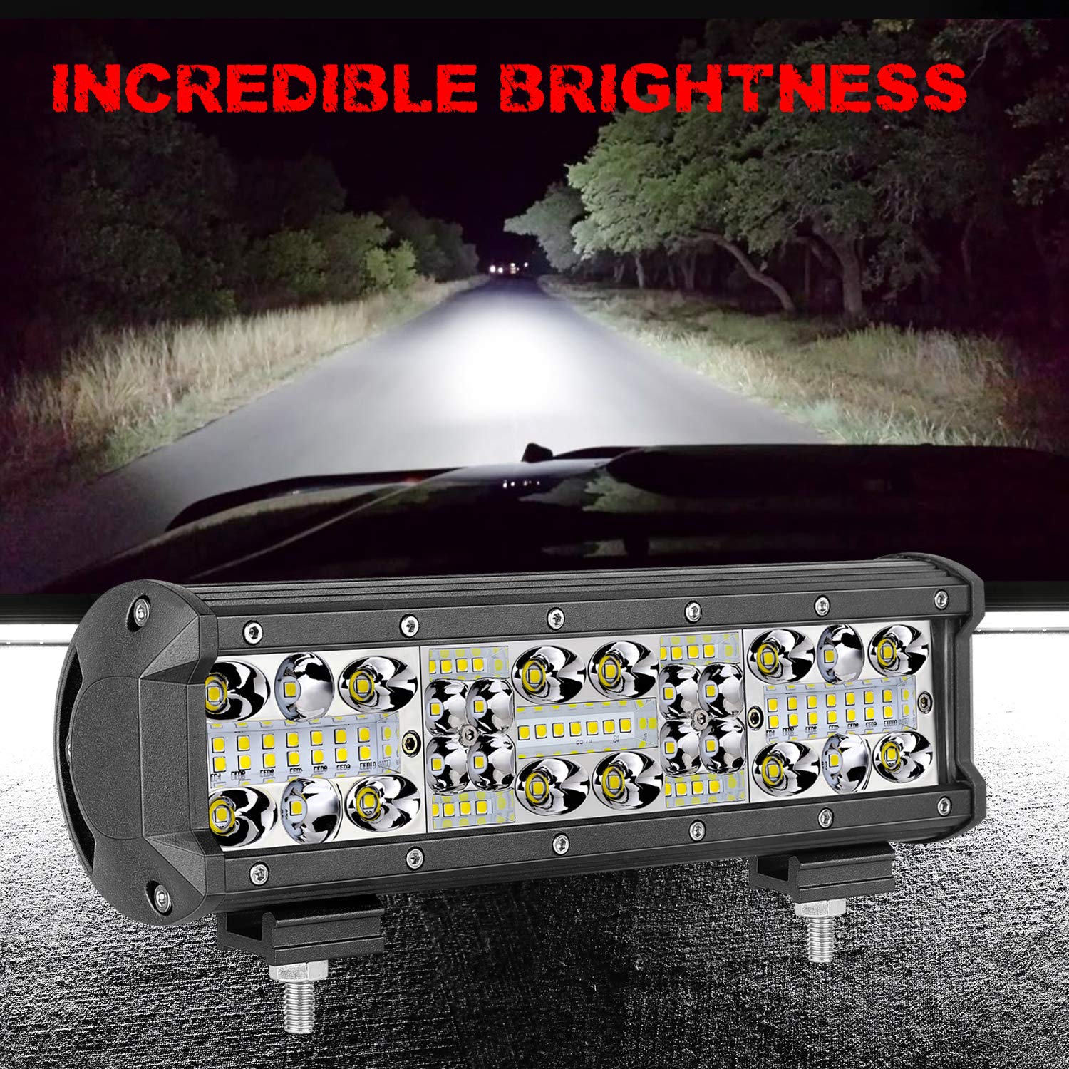 10 Inch LED Light Bar with Wiring Harness - Super Bright Off-Road Lighting for Trucks, ATVs, UTVs & Boats - Waterproof & Durable for Night Driving, Camping & Outdoor Adventures
