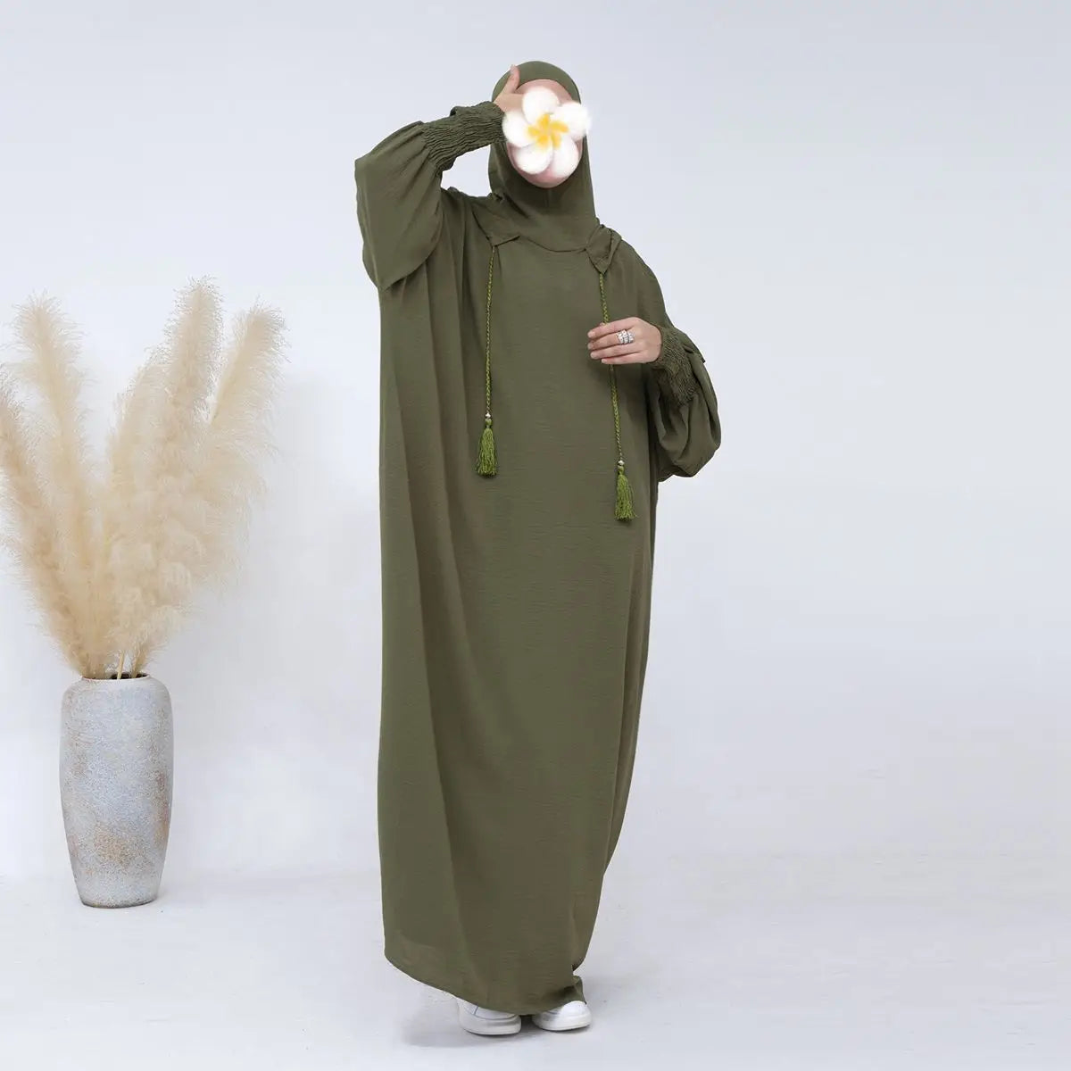 Premium Cotton Blend Hooded Abaya Prayer Dress - Modest Jilbab for Women - Perfect for Prayer, Mosque, and Everyday Wear