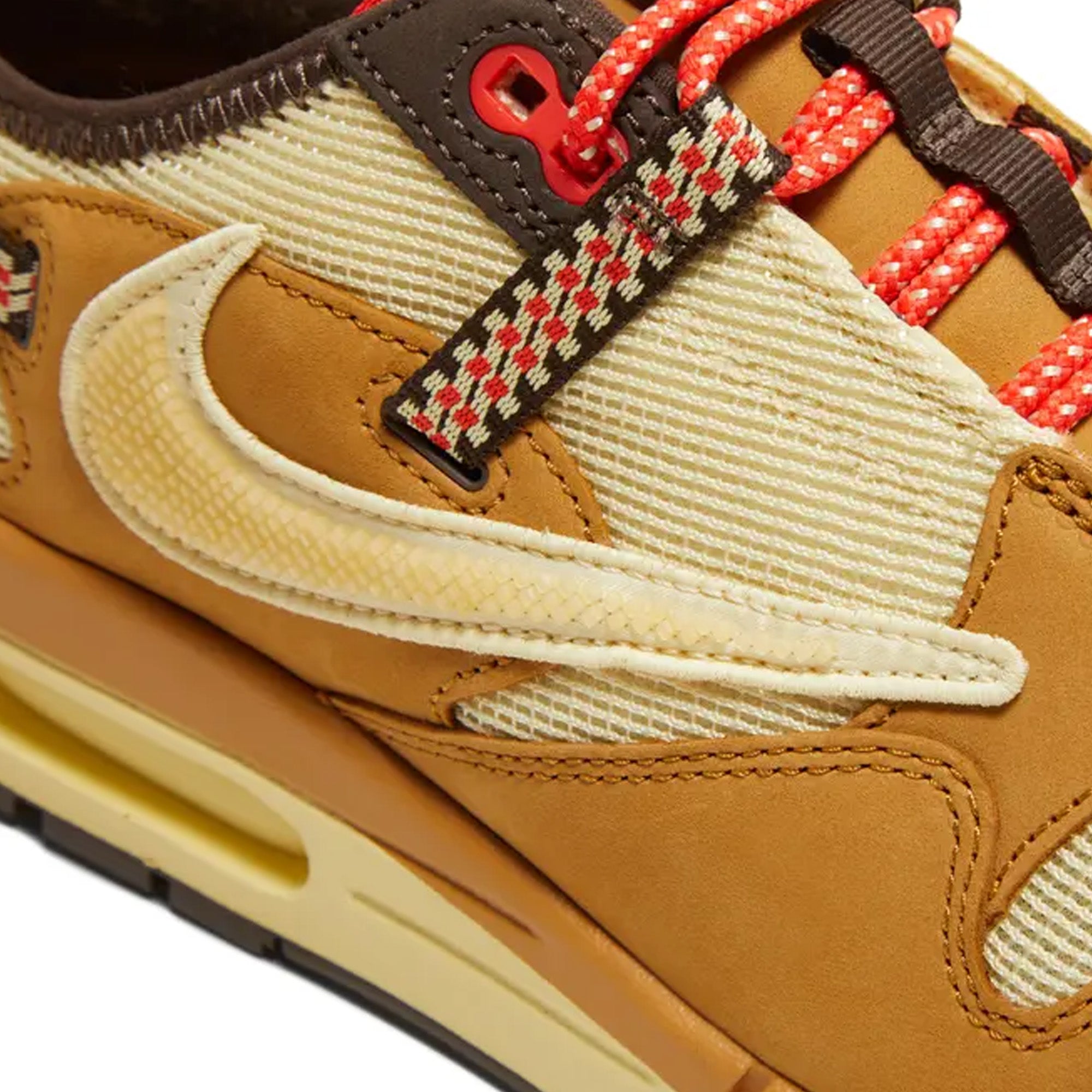 Travis Scott x Nike Air Max 1 'Cactus Jack' Wheat Lemon Drop Sneakers (2022) - Men's Limited Edition Retro Running Shoes for Streetwear & Casual Outfits