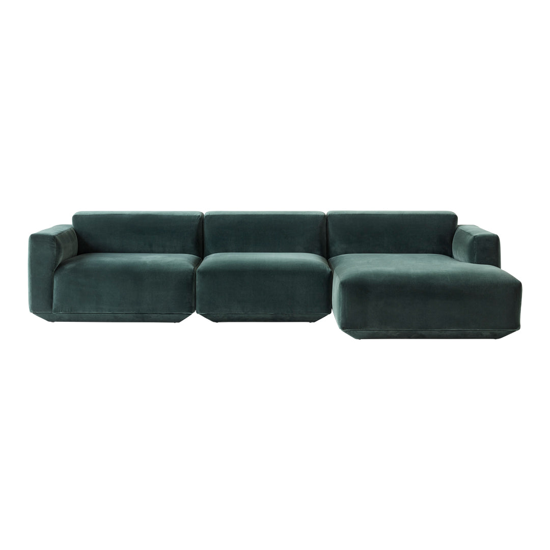 Develius Models E & F 3-Seater Sofa with Chaise Lounge - Modern Living Room Furniture for Small Spaces, Apartments & Home Theater Seating