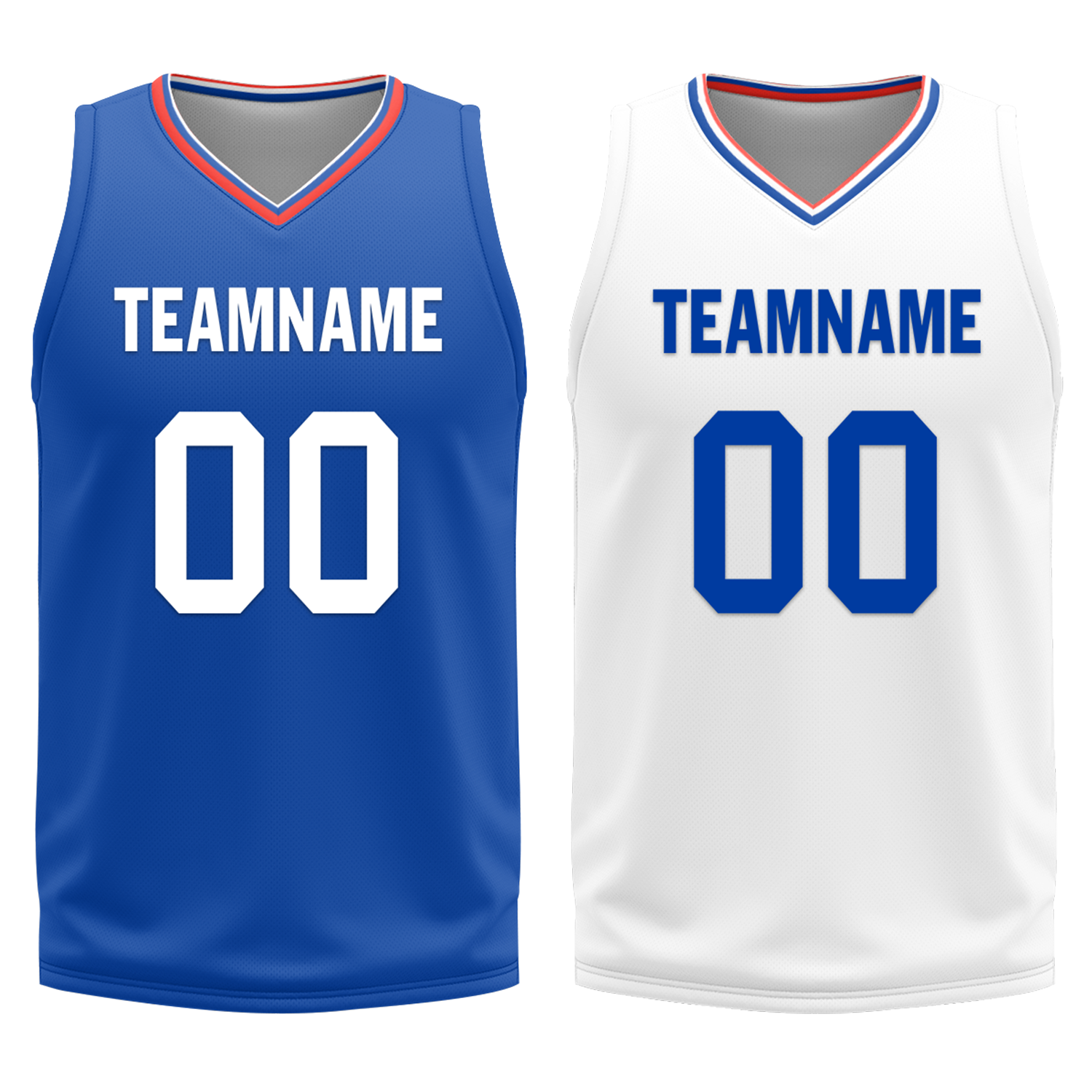 Custom Blue & White Reversible Basketball Jersey - Personalized Team Uniform for Men & Women | Perfect for Games, Practice & Fan Gear