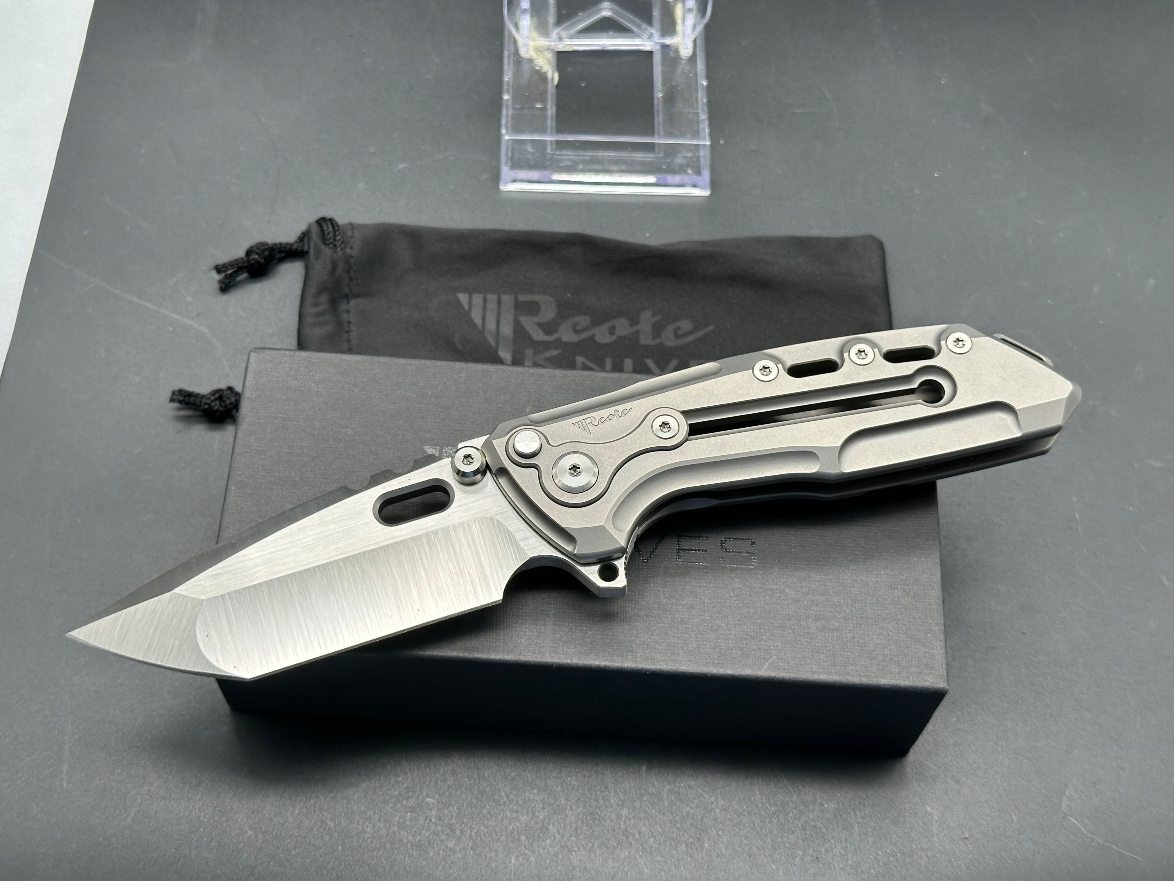 Reate Terminator T1000 Titanium Folding Knife - CPM 3V Steel Blade, Milled Handle for Outdoor, EDC & Survival Use