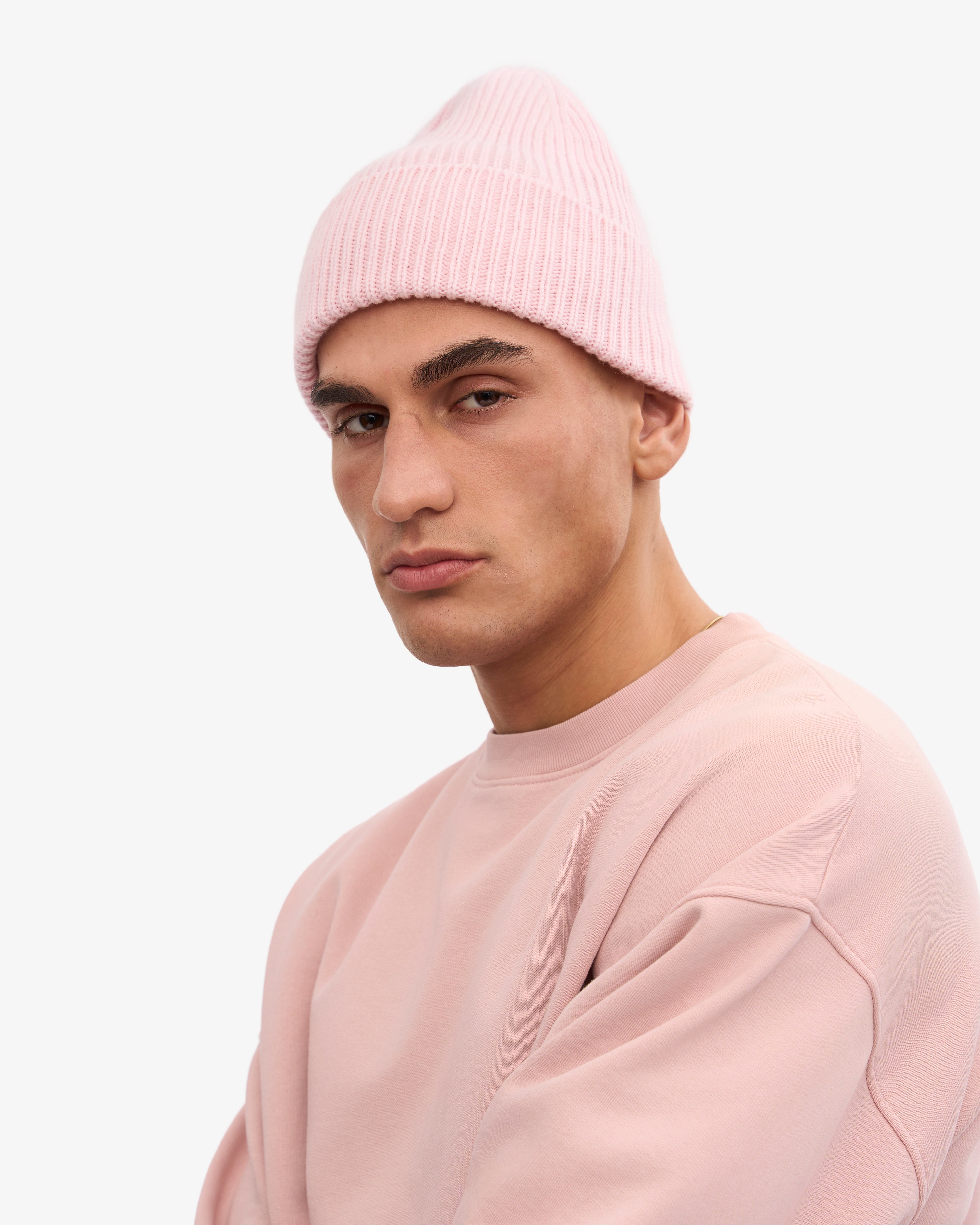 Soft Merino Wool Beanie for Women & Men - Faded Pink Winter Hat - Warm & Breathable for Skiing, Hiking & Outdoor Activities
