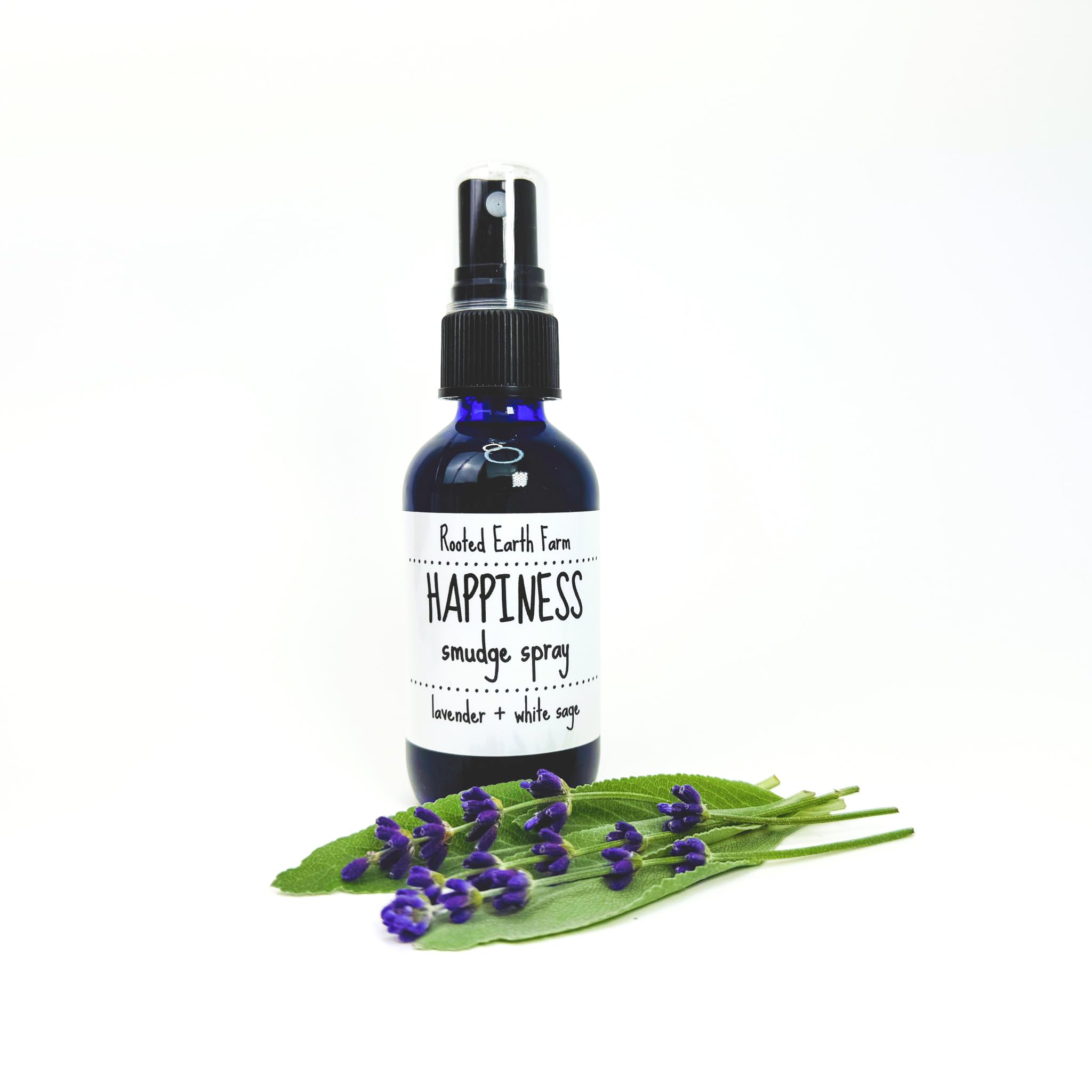 Happiness Smudge Spray - 2 fl oz - Lavender & White Sage Aromatherapy Mist for Energy Cleansing, Home Blessing & Spiritual Purification - Perfect for Meditation, Yoga & Stress Relief