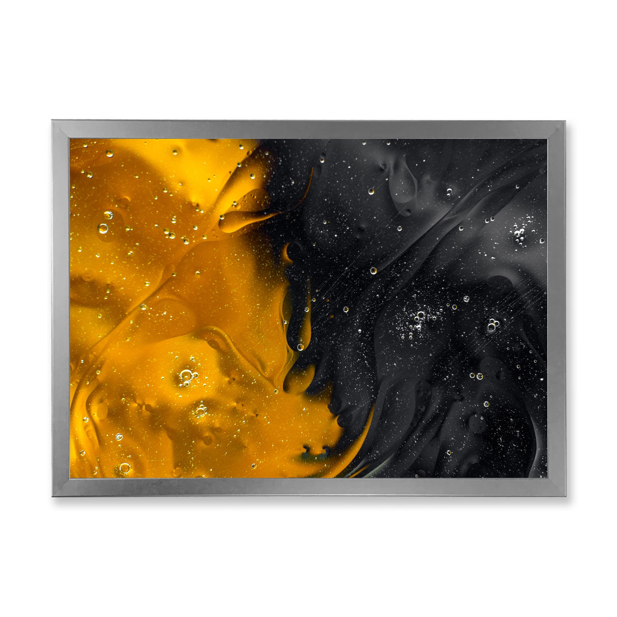Modern Yellow and Black Framed Wall Art - Abstract Home Decor for Living Room, Bedroom & Office | Perfect for Gifts and Interior Design