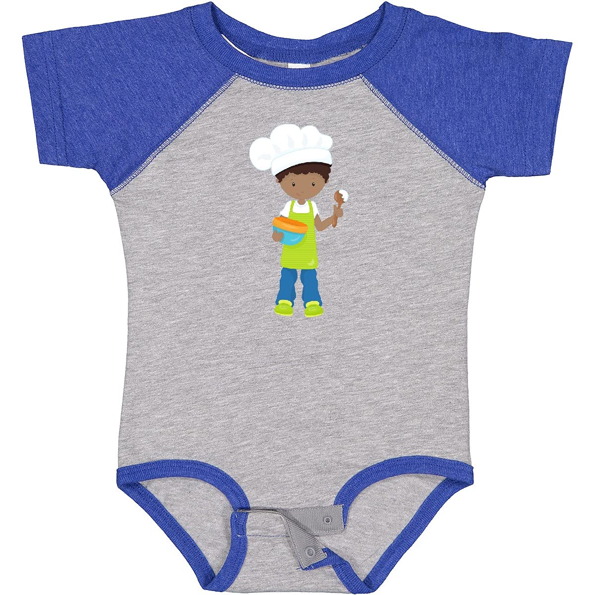 Inktastic African American Boy Baking Baker Bakery Apron Baby Bodysuit - Cute Infant Outfit for Baking Enthusiasts & Kitchen-Themed Birthday Parties
