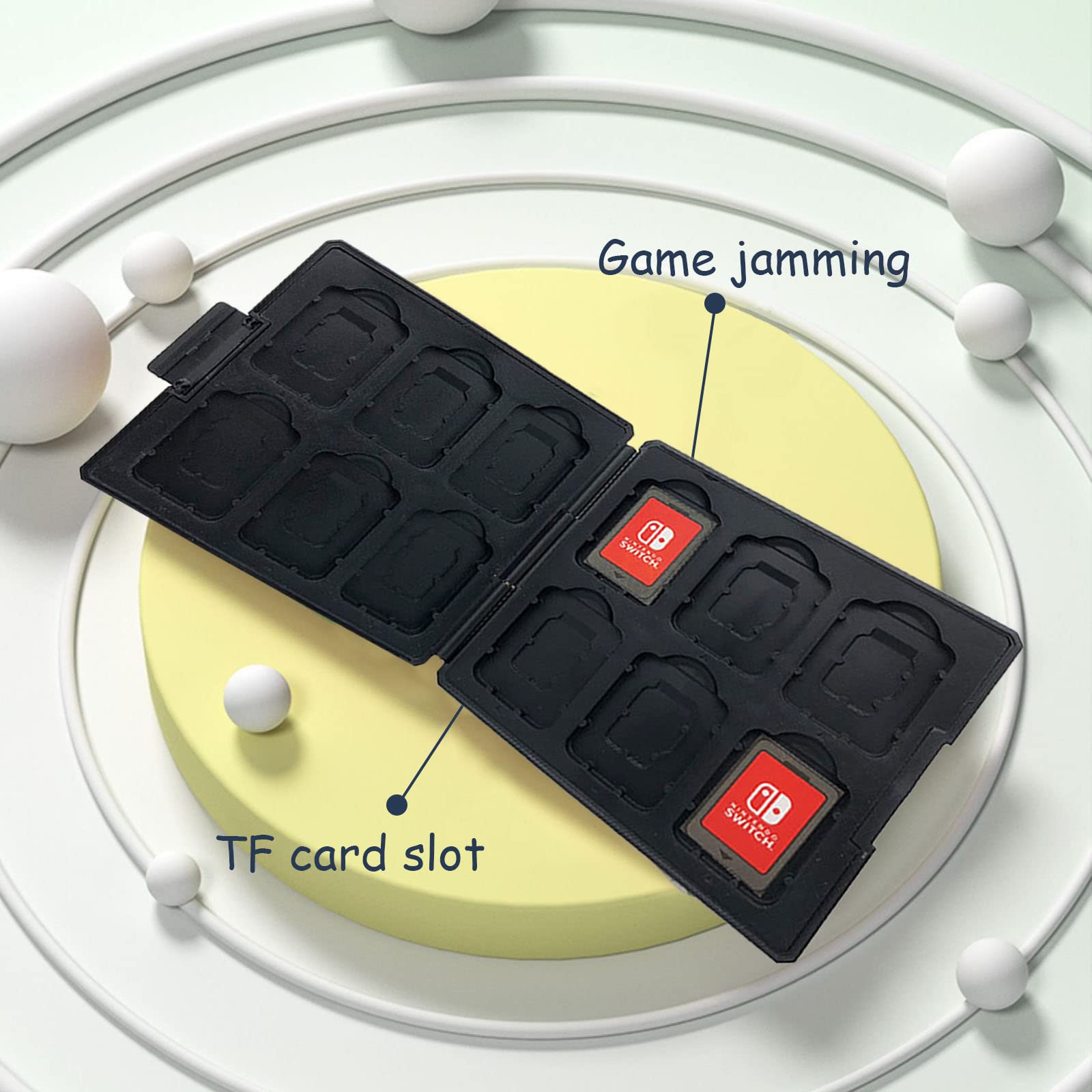 Nintendo Switch Game Card Case - Slim Portable Hard Shell Holder, Waterproof & Shockproof with 12 High-Capacity Slots (Black) - Perfect for Travel, Storage & Organizing Switch Games