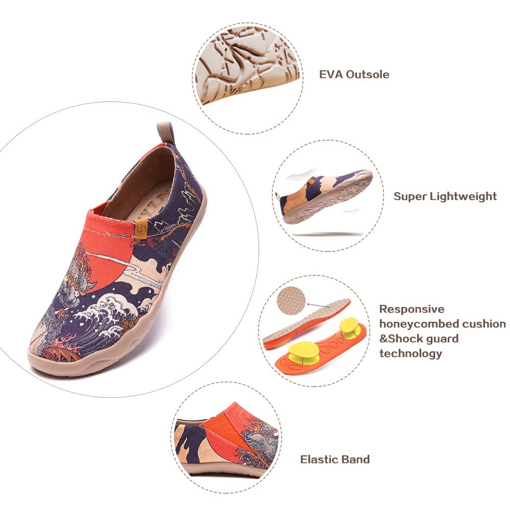 UIN Men's Art Design Slip-On Loafers - Lightweight Comfortable Travel Shoes for Walking, Casual Wear & Fashion Sneakers | Perfect for Daily Commute, Vacations & Outdoor Activities