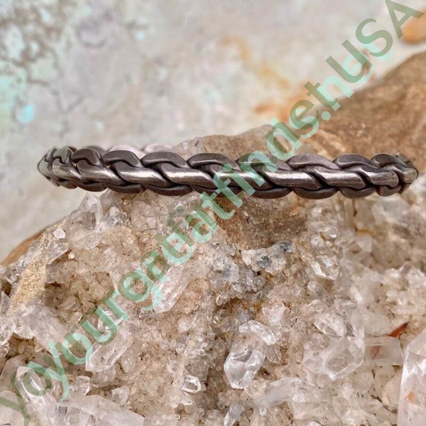 Vintage Hand Woven Sterling Silver Cuff Bracelet for Women - Elegant Boho Jewelry Gift for Wedding, Party & Everyday Wear