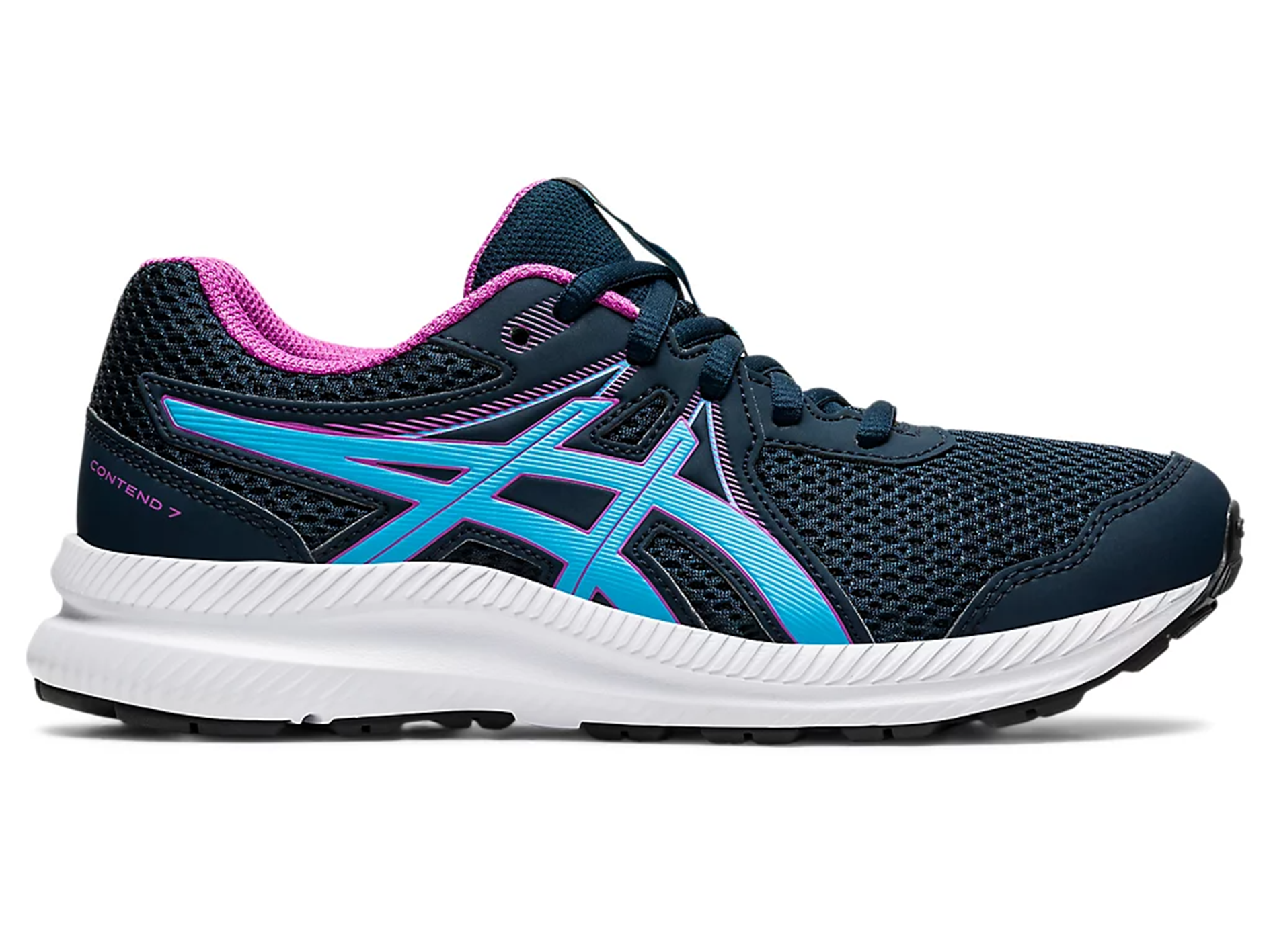 ASICS Junior Contend 7 GS Running Shoes for Kids - Lightweight & Comfortable Athletic Sneakers (Style 1014A192-404) - Perfect for School, Sports & Daily Activities