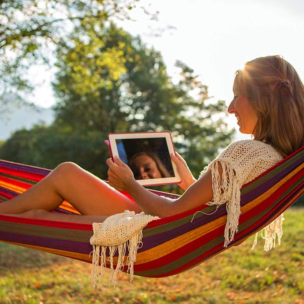 Best Portable Outdoor Hammock for Camping, Garden, Patio & Backyard - Lightweight & Durable Travel Hammock for Relaxing in Nature (Perfect for Beach, Park, Picnic & Backyard Lounging)