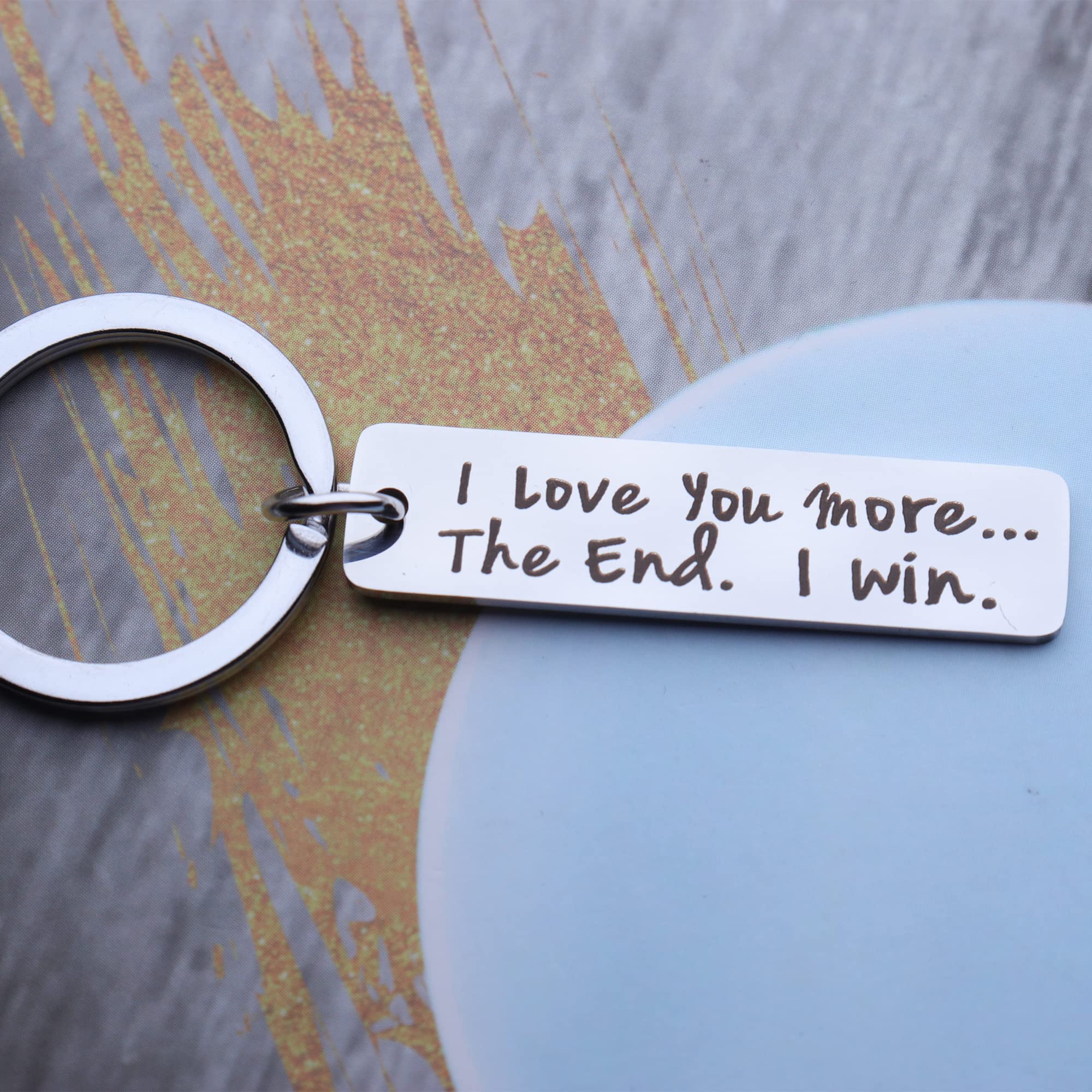 Jstud Inspirational Keychain - 'I Love You More' Couples Keychain for Her, Women - Perfect Birthday, Anniversary & Graduation Gift for Couples - Great for Everyday Carry, Romantic Surprises & Special Occasions