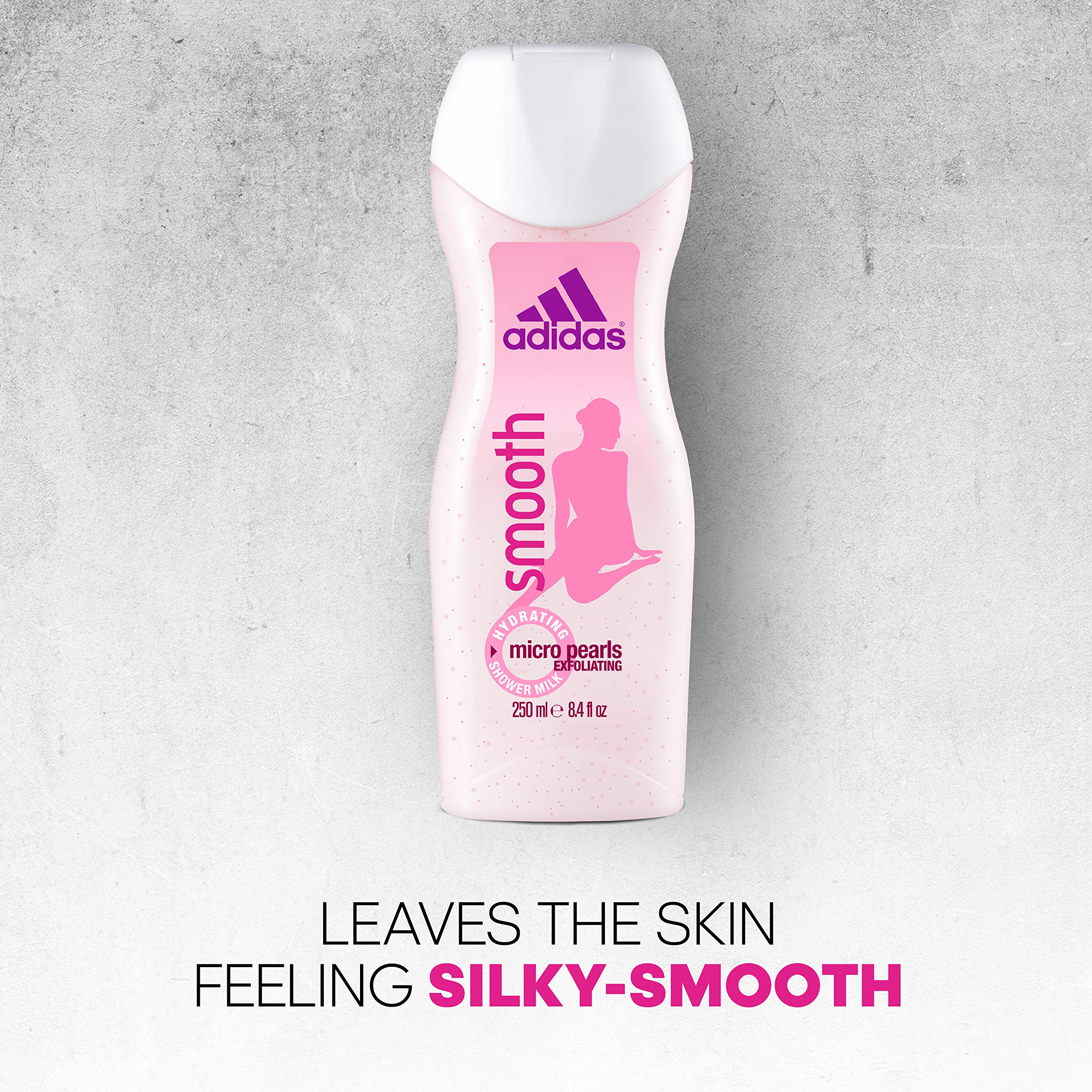 Adidas Smooth Shower Gel for Women - 250ml Moisturizing Body Wash with Aloe Vera & Vitamin E | Refreshing Daily Shower Gel for Soft, Hydrated Skin - Perfect for Gym, Travel & Home Use