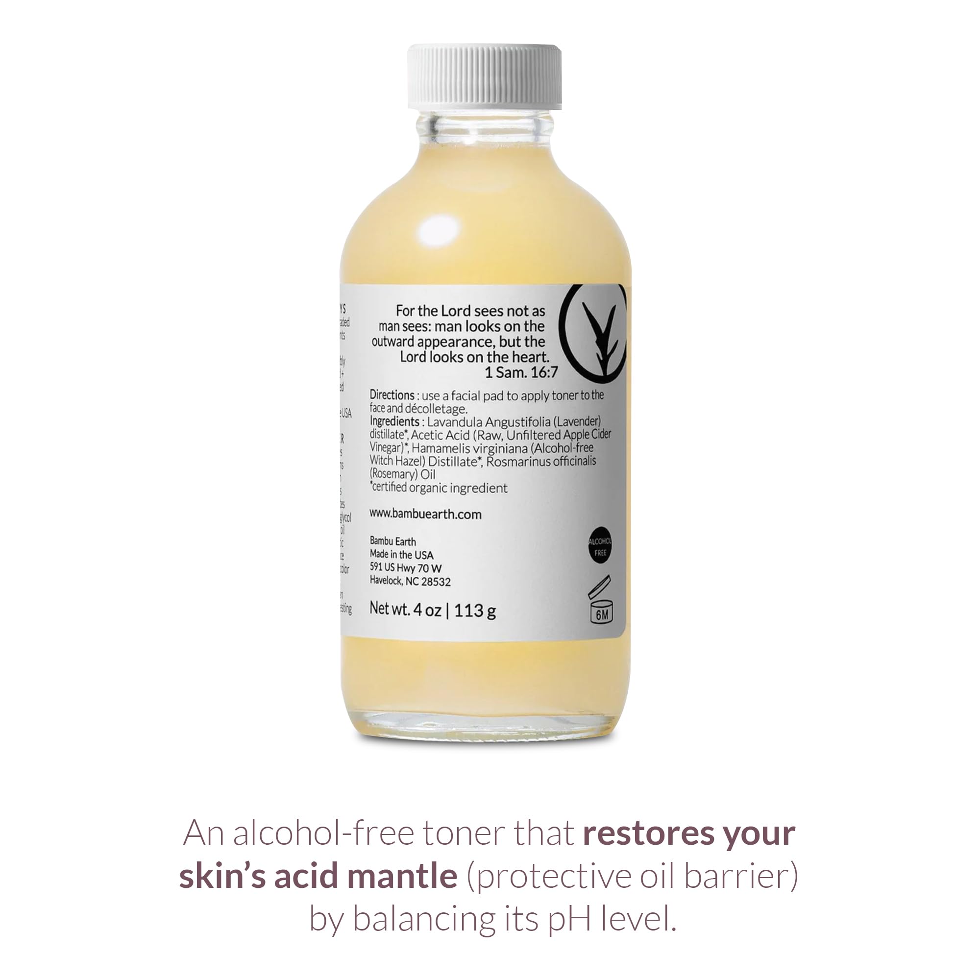 Bambu Earth Rosemary & Witch Hazel Alcohol-Free Face Toner (4 oz) - Organic Vegan Skincare for Healthy Glowing Skin | EWG Certified | Perfect for Daily Hydration & Post-Cleansing Routine