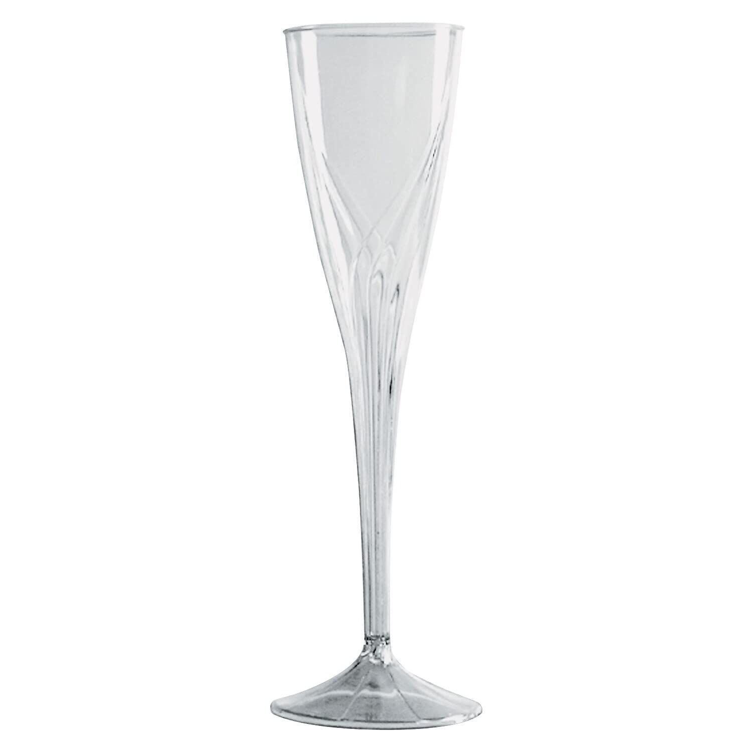 WNA WNACWSC5 Classicware 5 oz Clear Plastic Champagne Flutes - Set of 10 Elegant Disposable Flutes for Weddings, Parties & Special Events