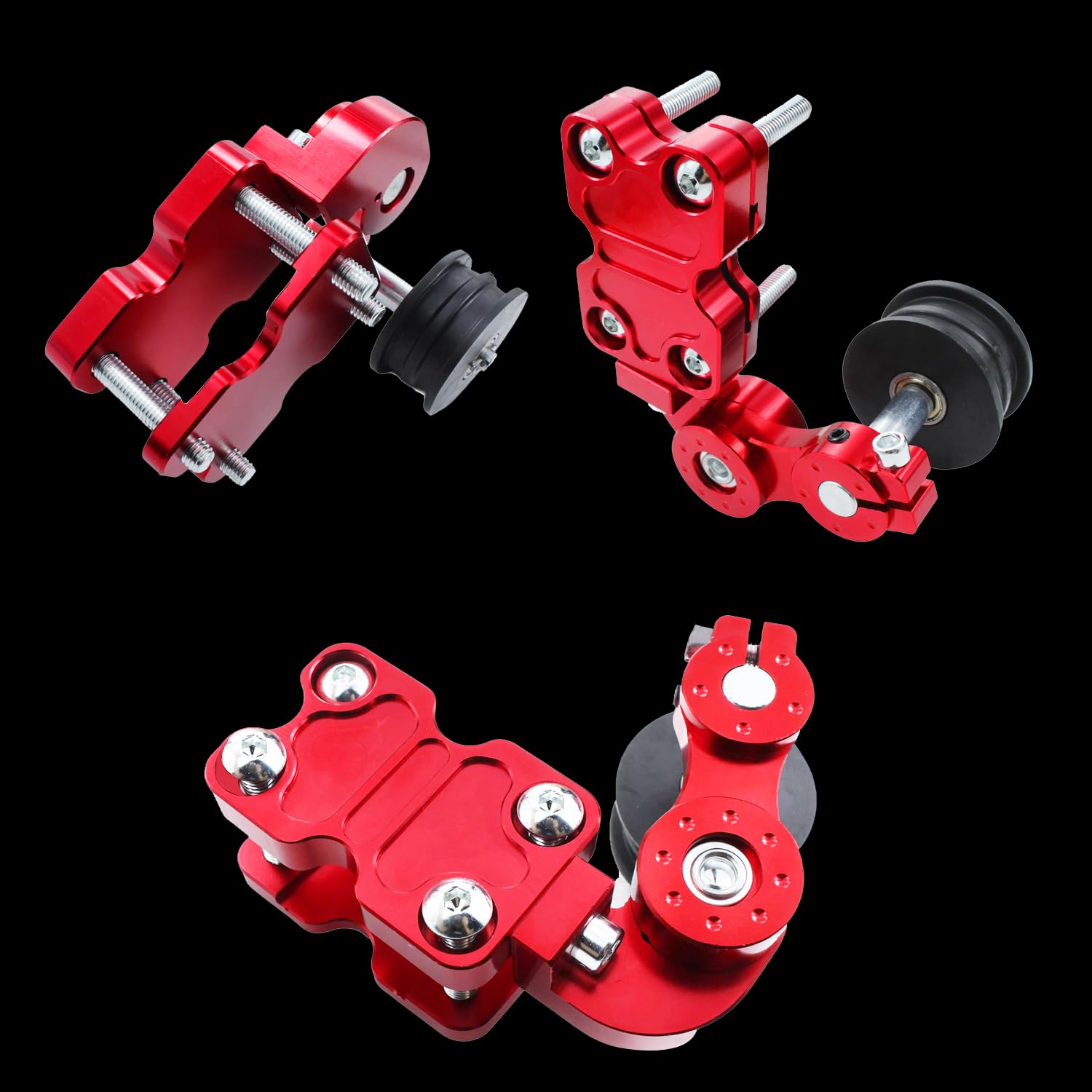 Universal Motorcycle Chain Tensioner - CNC Aluminum Adjuster for ATV/Dirt Bike