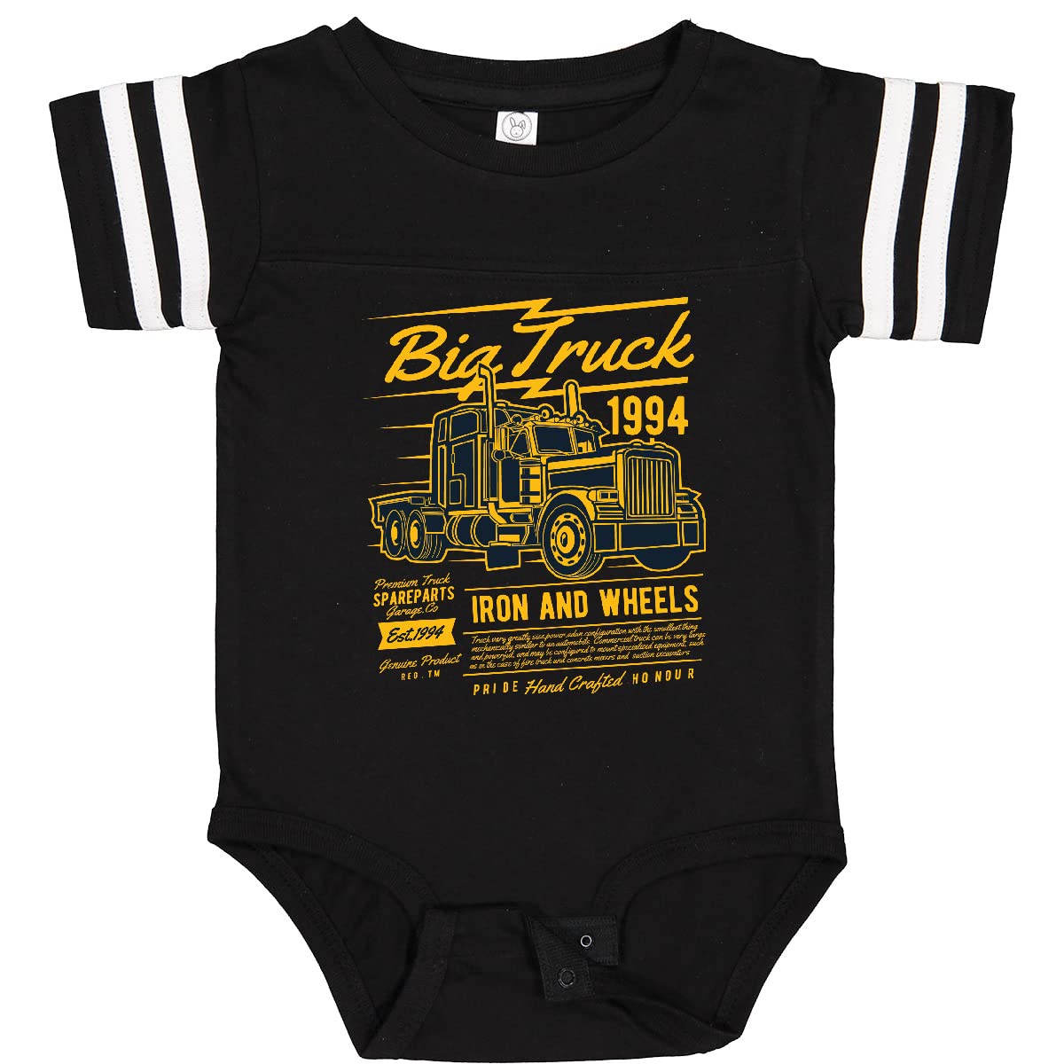 Inktastic Big Truck Iron and Wheels Baby Bodysuit - Cute Infant Onesie for Boys & Girls - Perfect for Playtime, Gifts & Family Photos