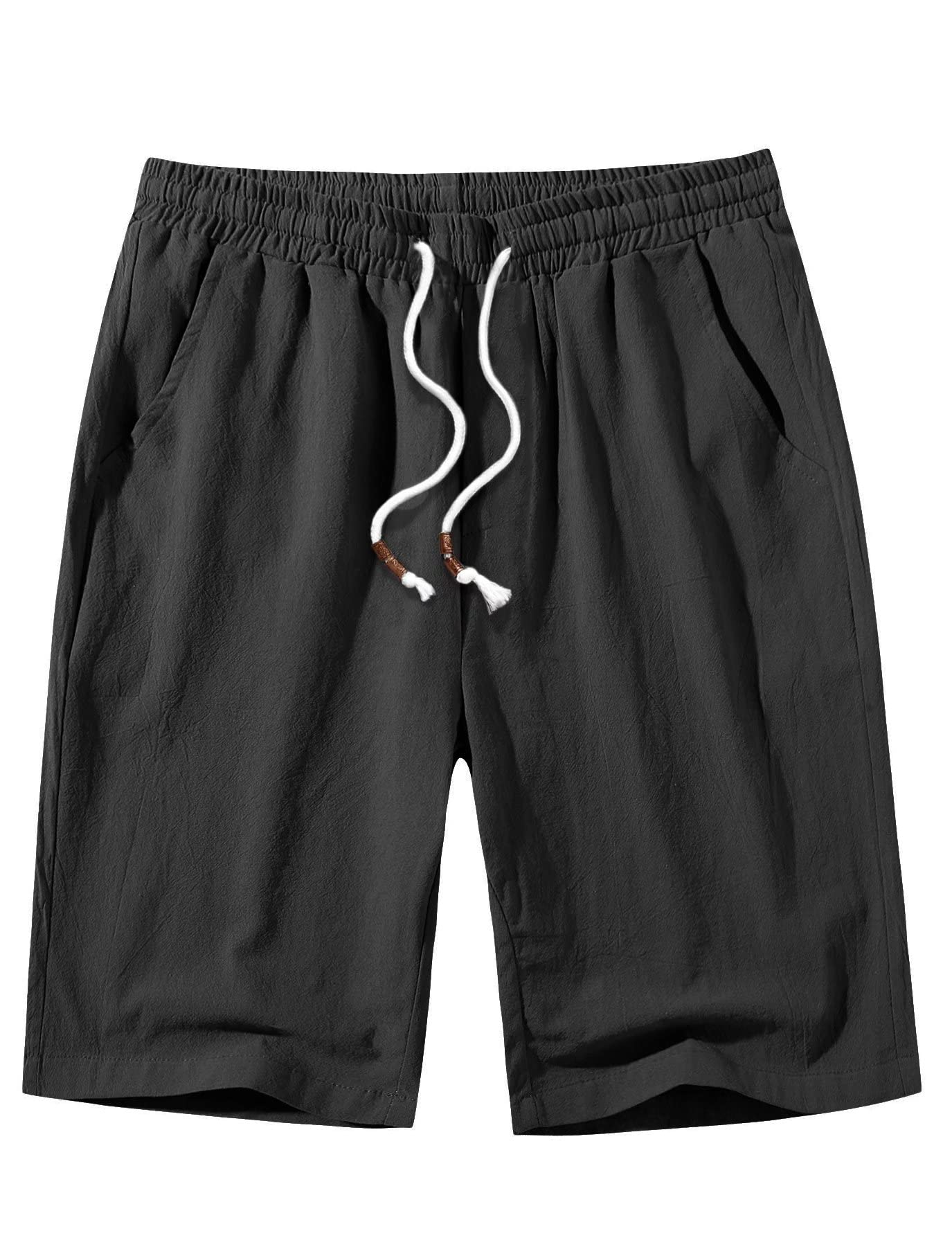 MAGCOMSEN Men's Linen Shorts - Classic Fit Casual Summer Shorts with Drawstring & Pockets | Breathable Cotton Beachwear for Outdoor Activities, Travel & Relaxation