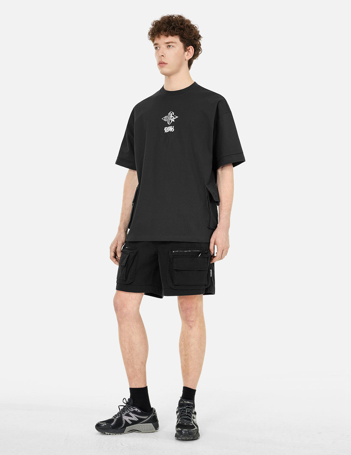 EVISUKO Embroidered Oversized T-Shirt for Men - Soft Cotton Streetwear Tee with Unique Design | Perfect for Casual Wear, Street Style & Everyday Outfits