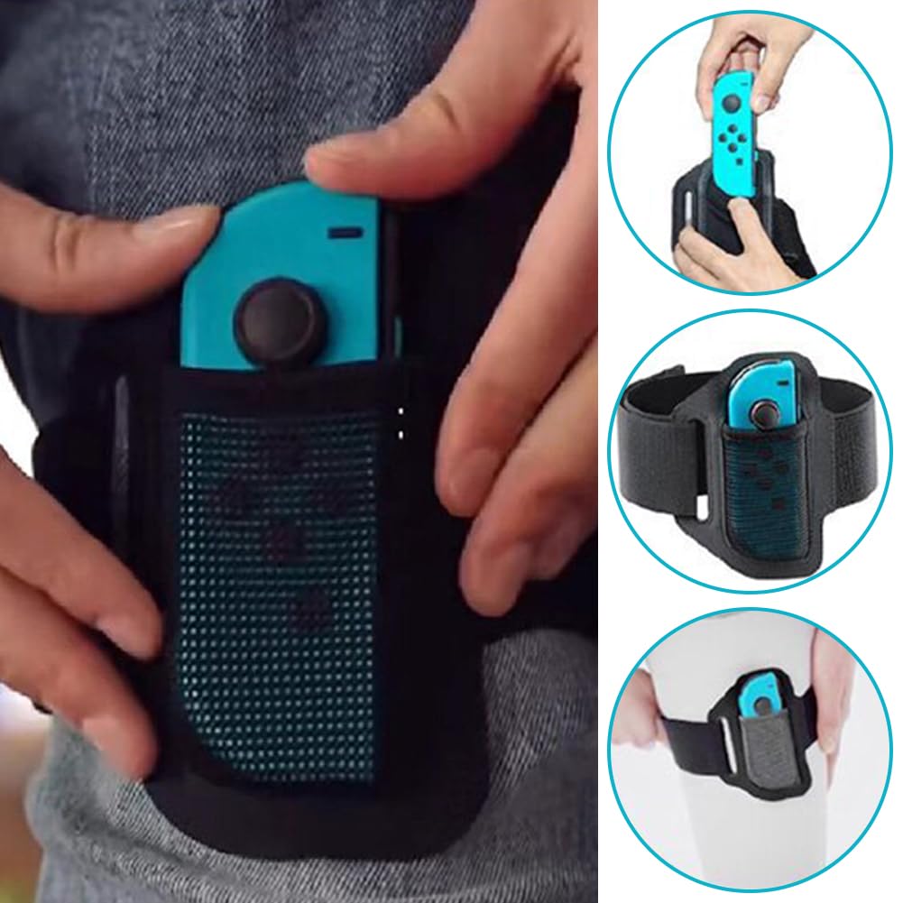 Anwangda Adjustable Leg Strap for Nintendo Switch Sports - Elastic Controller Strap for Switch, Switch Lite & Switch OLED - Perfect for Fitness Games, VR Gaming & Motion Control Activities