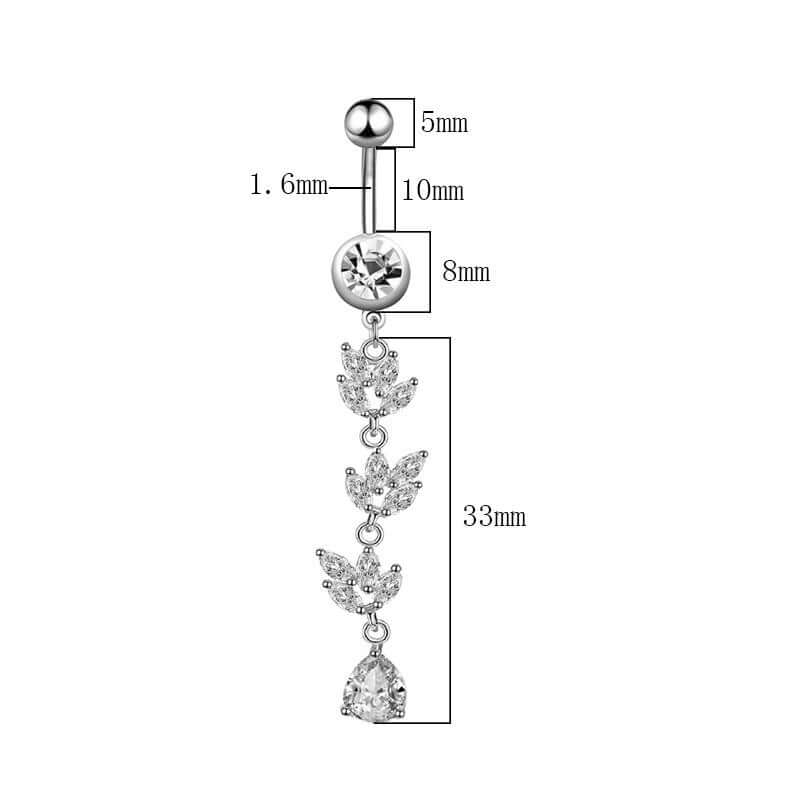 Shiny Dangle Belly Button Ring Piercing Jewelry WH1304 - Perfect for Navel Piercing, Belly Dance, and Summer Beach Outfits