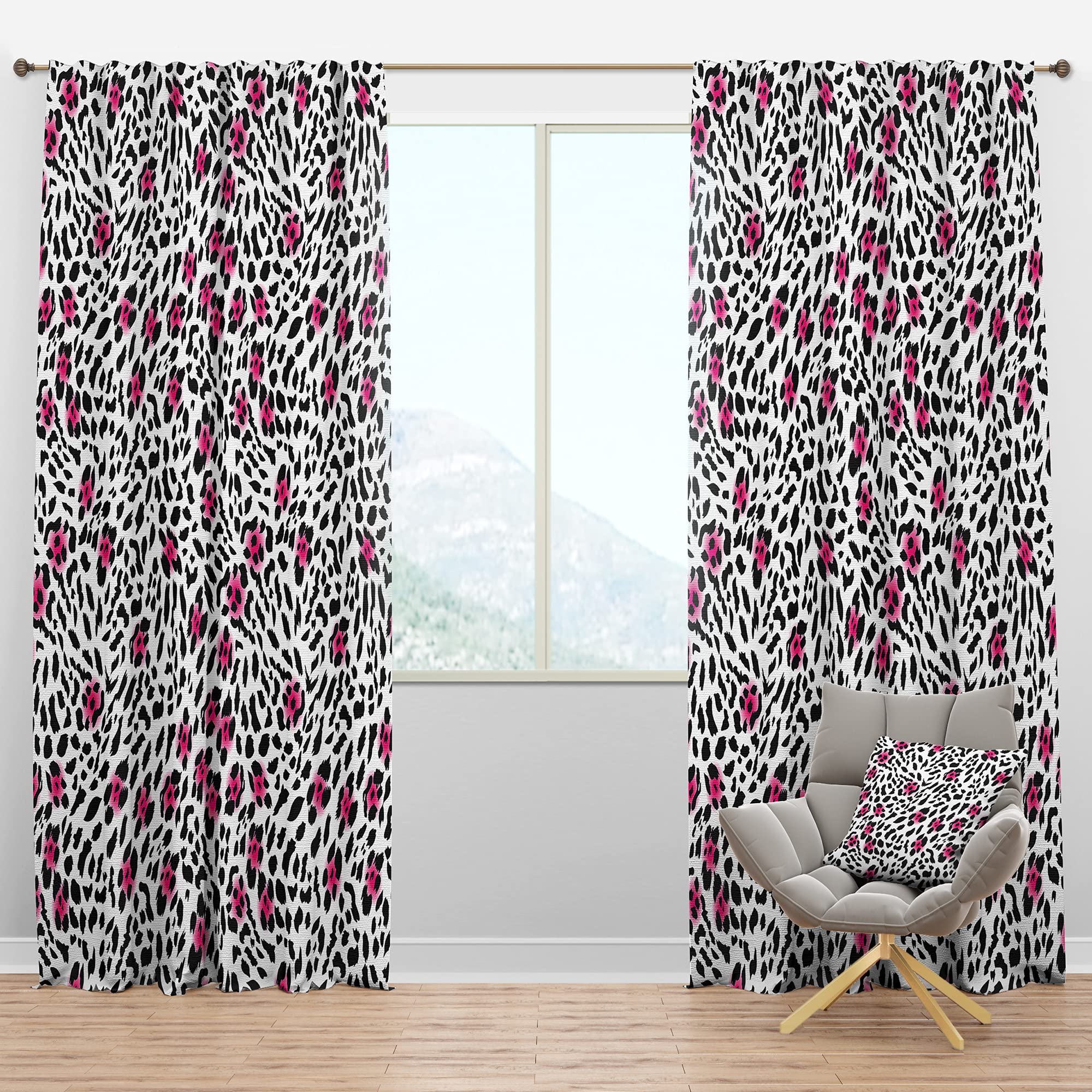 DesignQ Blackout Curtains - Glam Leopard Print Thermal Insulated Drapes for Bedroom & Living Room (52x108, Single Panel) - Perfect for Light Blocking, Privacy & Energy Efficiency