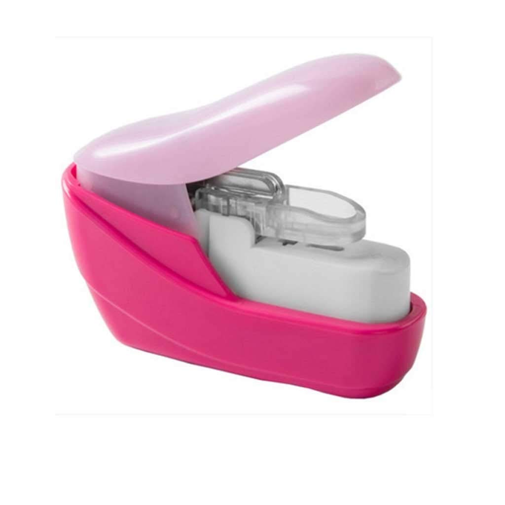 Mini Portable Stapleless Stapler - No Staples Needed for Book, Paper, and Documents | Random Color | Perfect for School, Office & Home Use | Compact Labeling Equipment (Color: A)