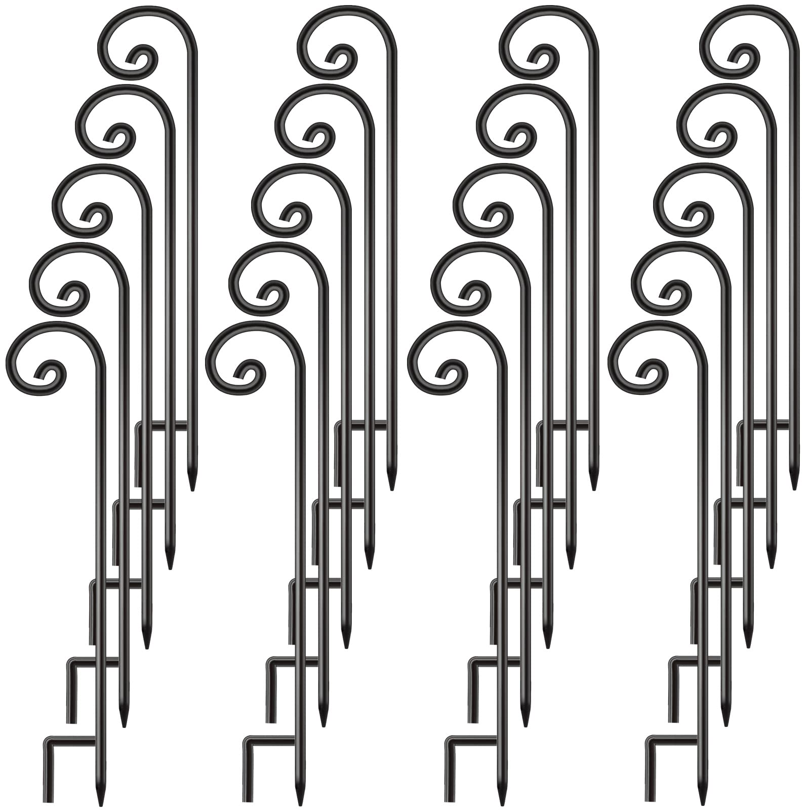20 Pack 35 Inch Shepherd Hooks - 1/3 Inch Thick Iron Curled Hooks for Hanging Bird Feeders, Plant Hangers, Flower Baskets, Lanterns - Perfect for Garden, Patio, Wedding Decor, Spring & Summer Outdoor Decorations