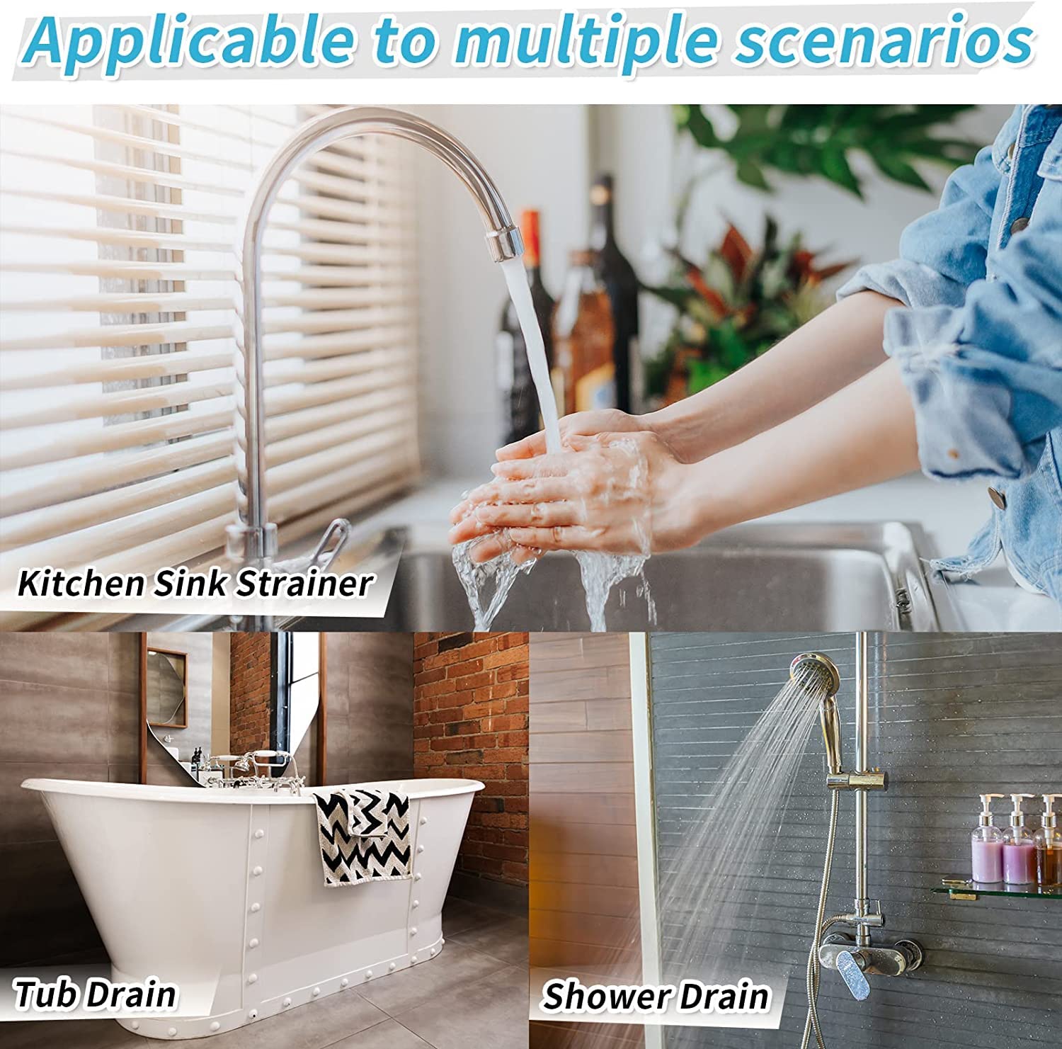 2PCS 304 Stainless Steel Sink Drain Strainer - Rustproof Kitchen Sink Strainer Basket with Large 4.5