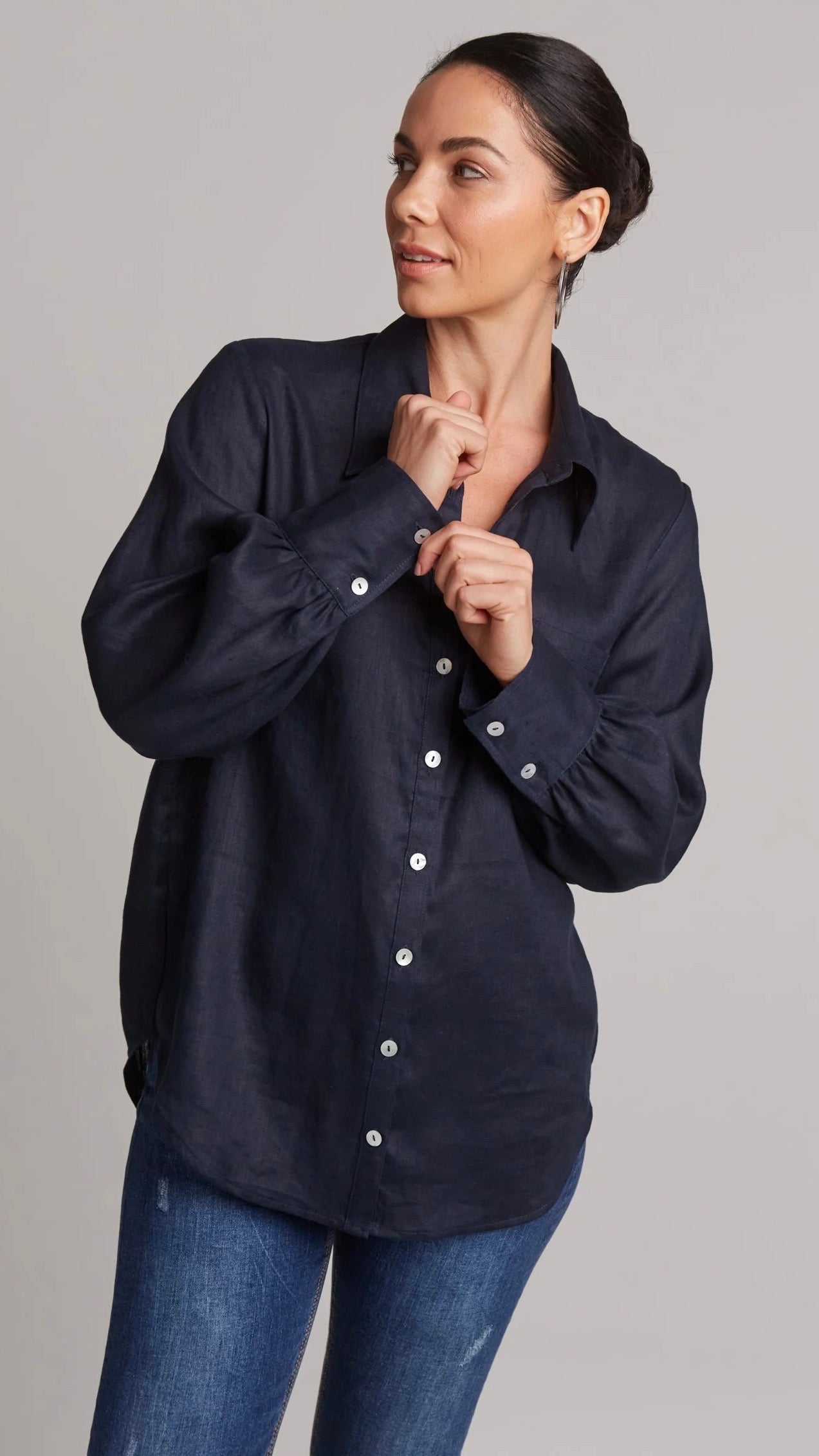 Premium Navy Studio Shirt for Men & Women - Comfortable & Stylish Casual Wear for Work, Photography & Everyday Outfits
