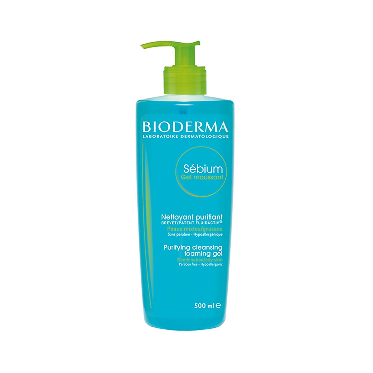 Bioderma Sebium Purifying Foaming Gel Cleanser 500ml - Deep Cleansing for Oily & Acne-Prone Skin - Perfect for Daily Face Wash & Skincare Routine