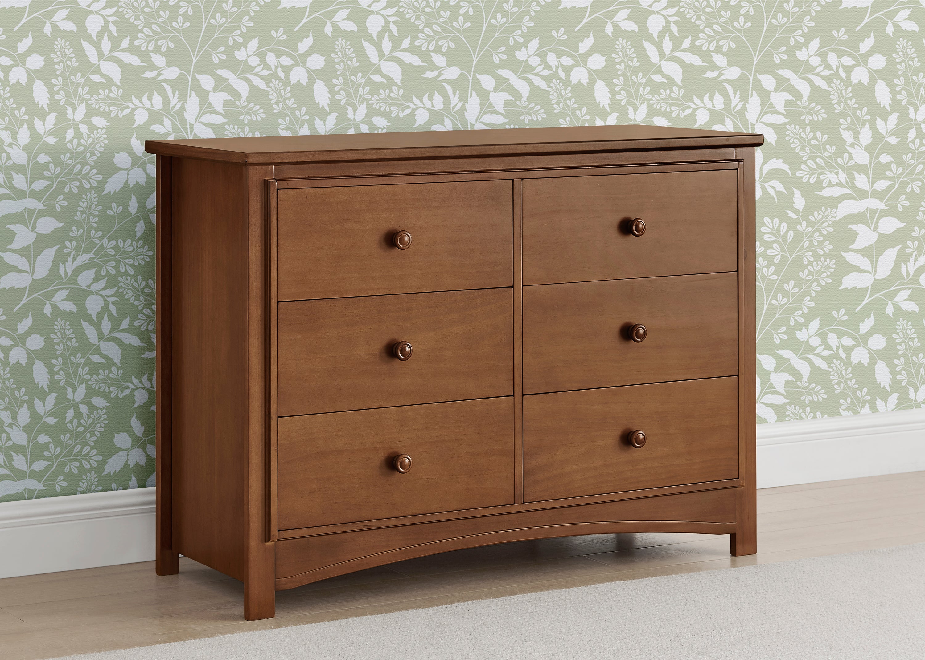 Perry 6 Drawer Dresser with Interlocking Drawers - Sturdy Wooden Bedroom Furniture for Closet Organization & Home Storage