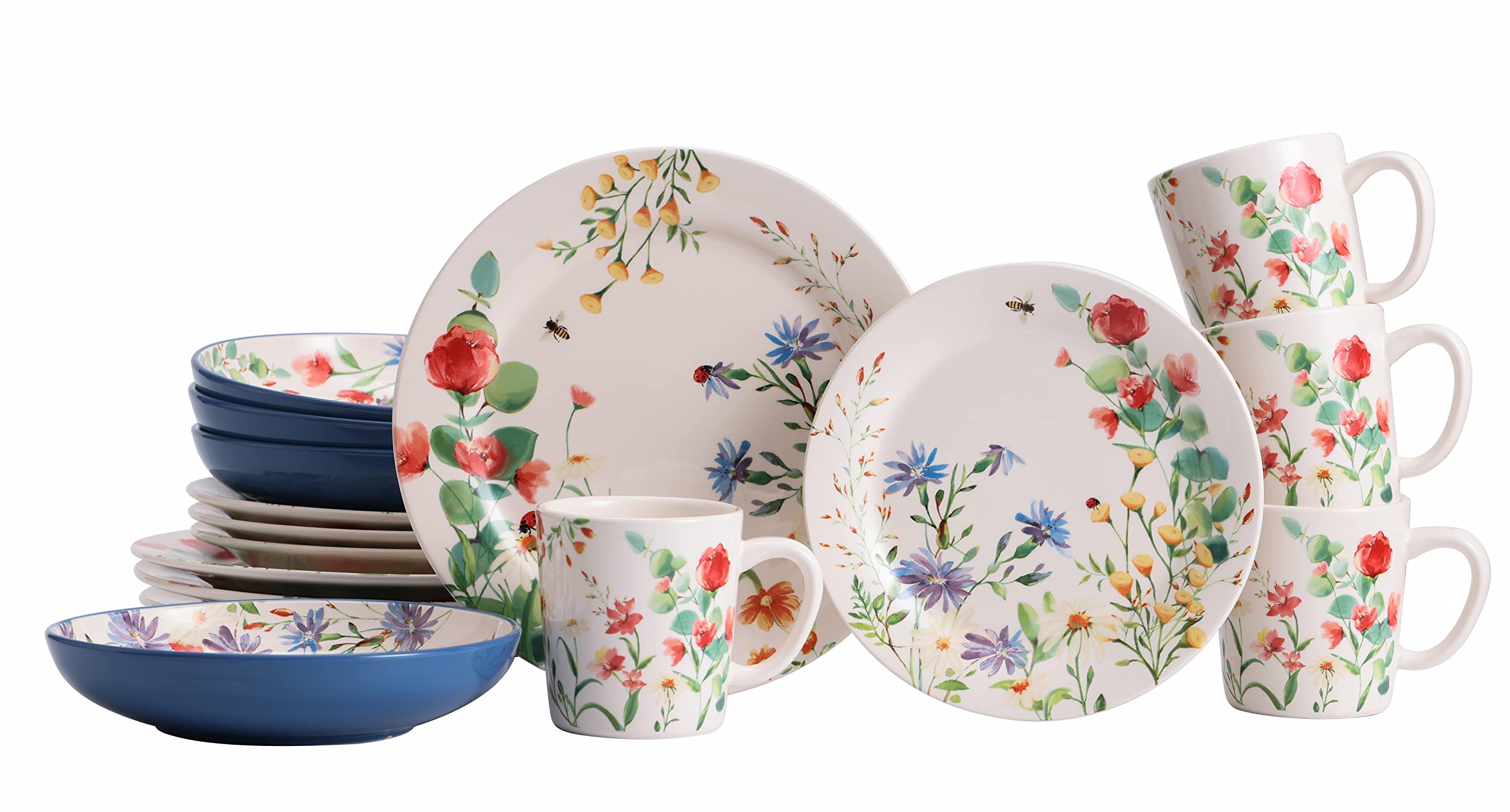 Bico Summer Provence 16-Piece Ceramic Dinnerware Set - Service for 4 Includes 11
