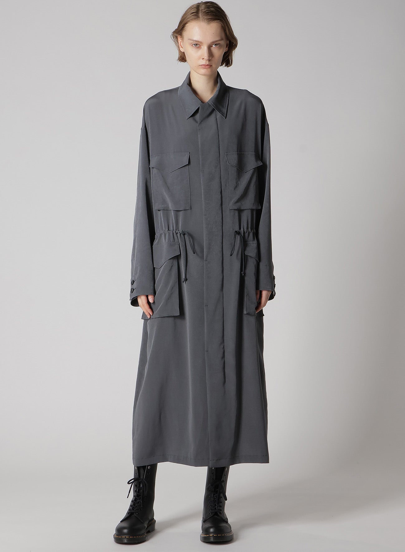 Elegant Crepe de Chine Long Dress with 4 Pockets - Flowy Women's Maxi Dress for Casual Wear, Office & Special Occasions